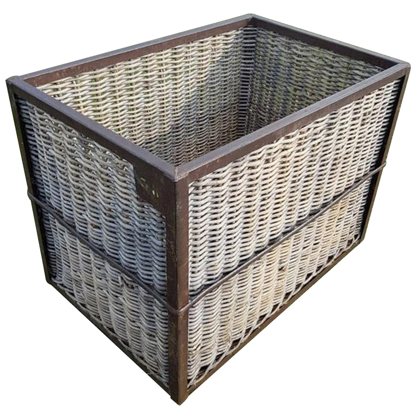 Choose Your Size MARBELLA Metal Stool Storage Bin Vintage Retro Laundry Basket 