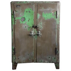 Vintage Steel Industrial Iron Cabinet, 1950s