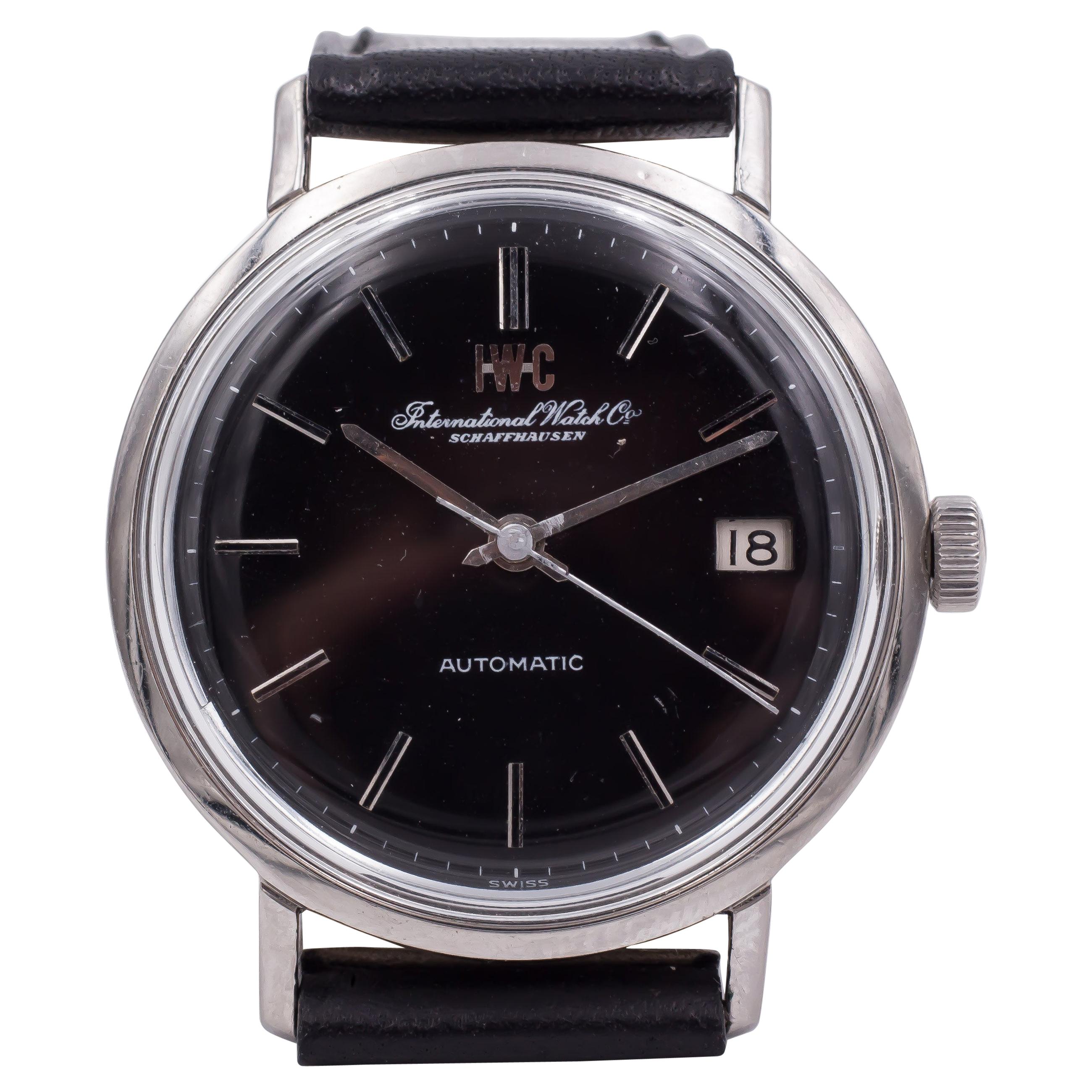 Vintage Steel IWC International Watch Company Automatic Wristwatch, 1960s For Sale