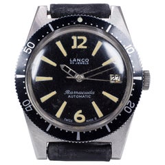 Vintage Steel Lanco Diver Barracuda Automatic Wristwatch, 1960s