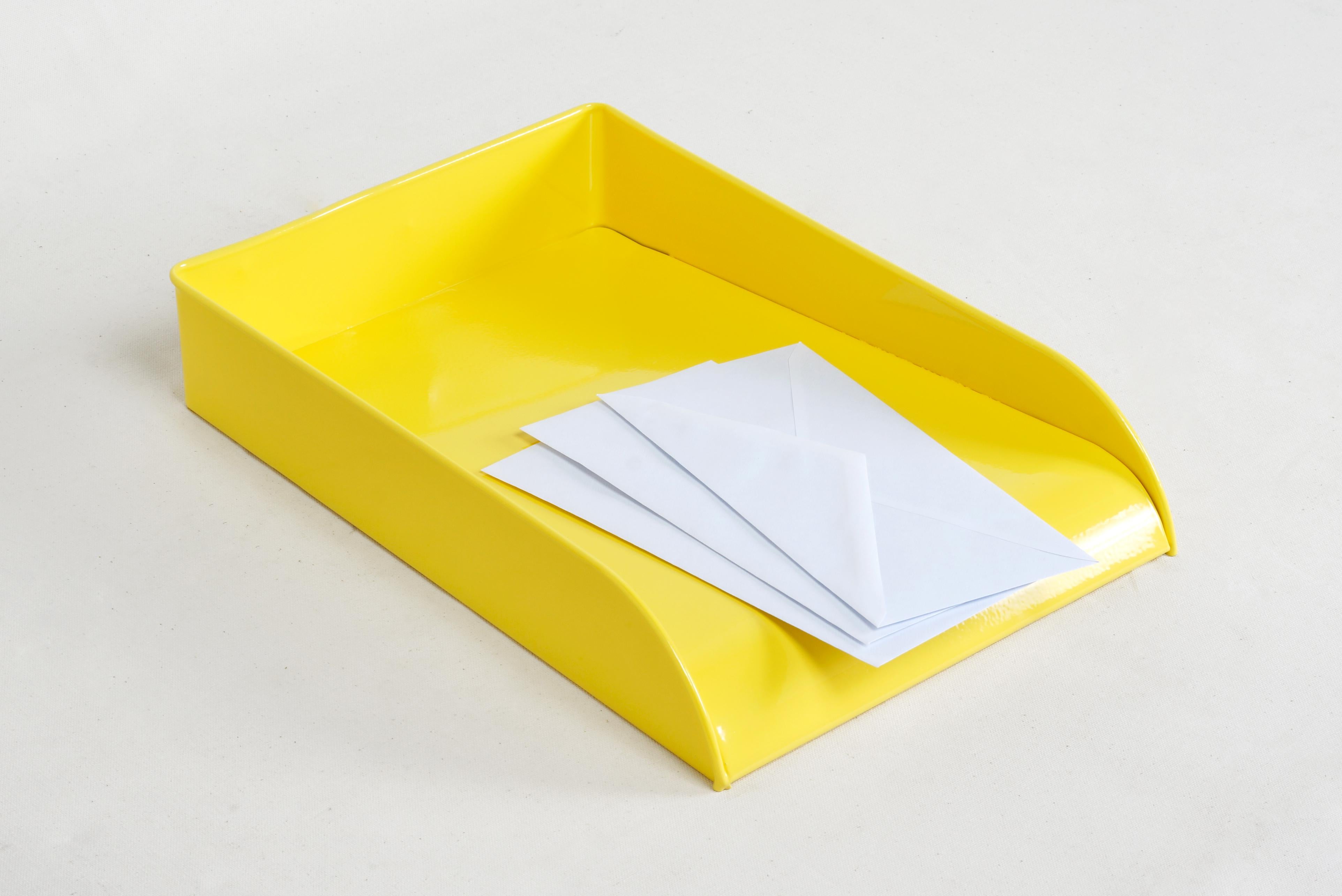 yellow letter tray