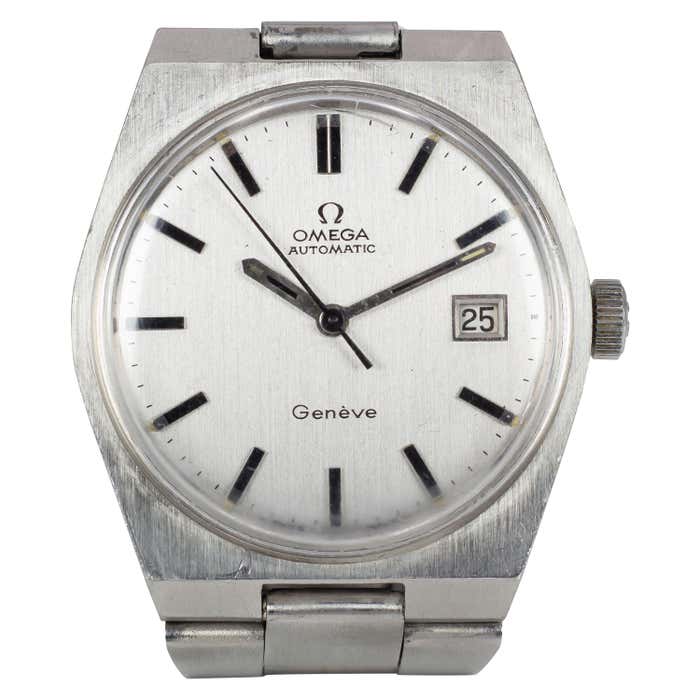 Vintage Steel Omega Automatic Wristwatch, 1970s at 1stDibs