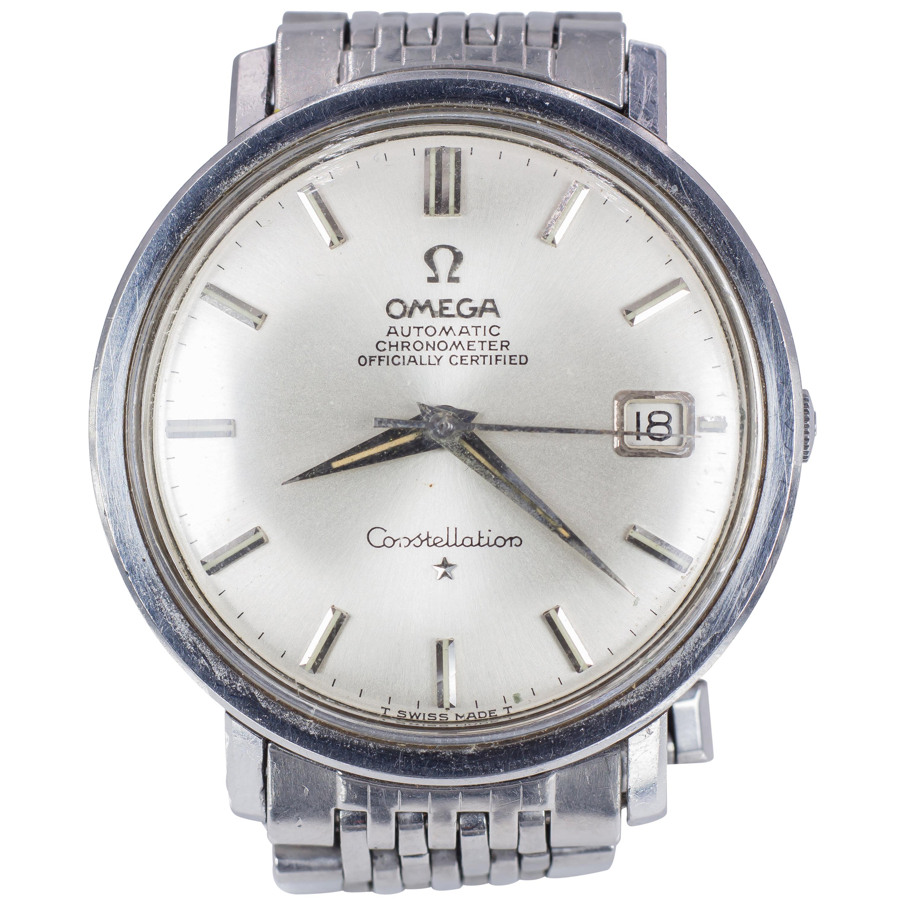 Vintage Steel Omega Constellation Automatic Wristwatch, 1966