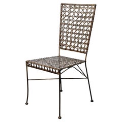 Vintage Steel + Rattan Side Chair