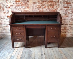 Vintage Steel Roll Top Desk