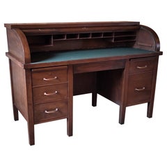 Vintage Steel Roll Top Desk