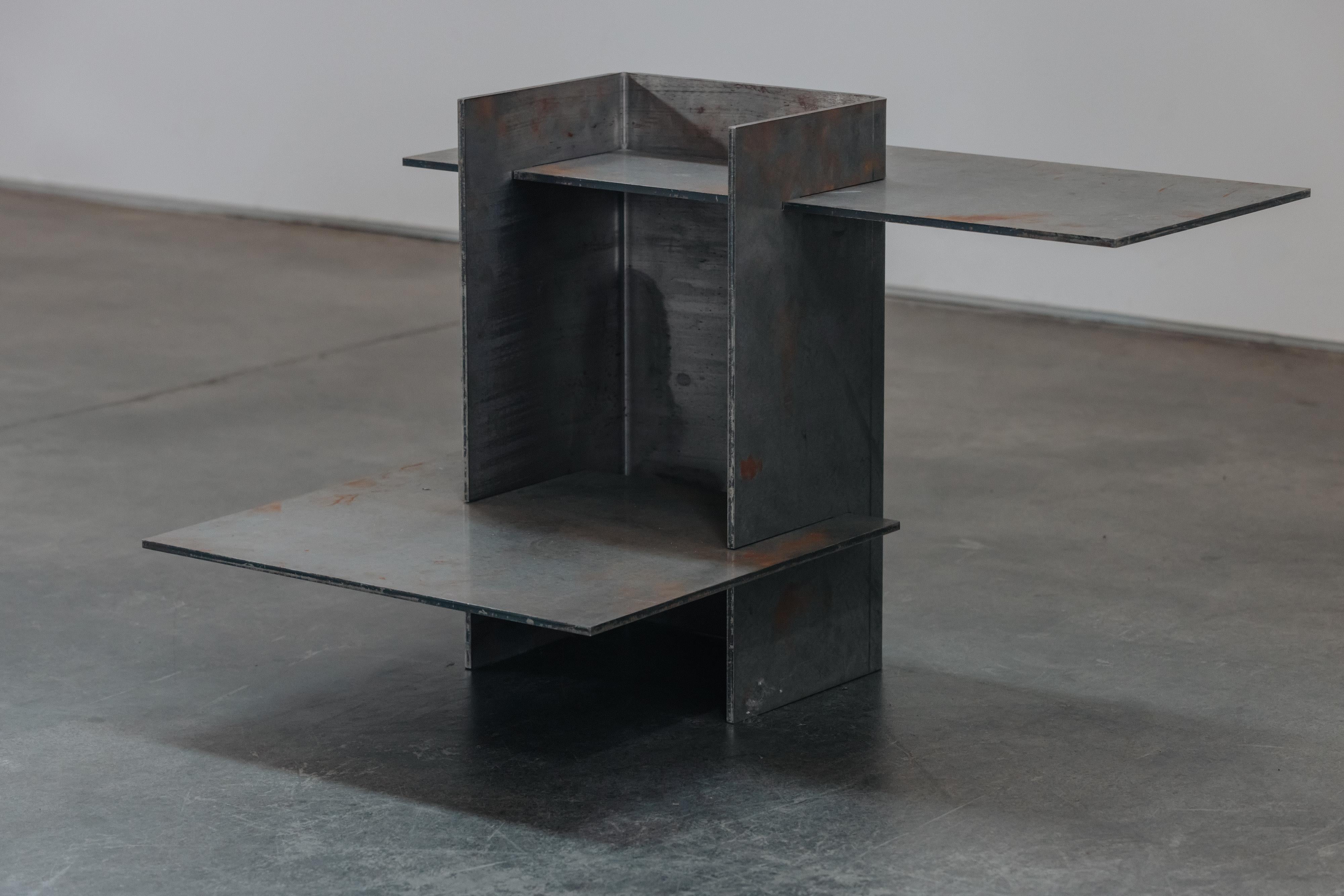 Vintage Steel Side Table From France, Circa 1980 In Good Condition For Sale In Nashville, TN