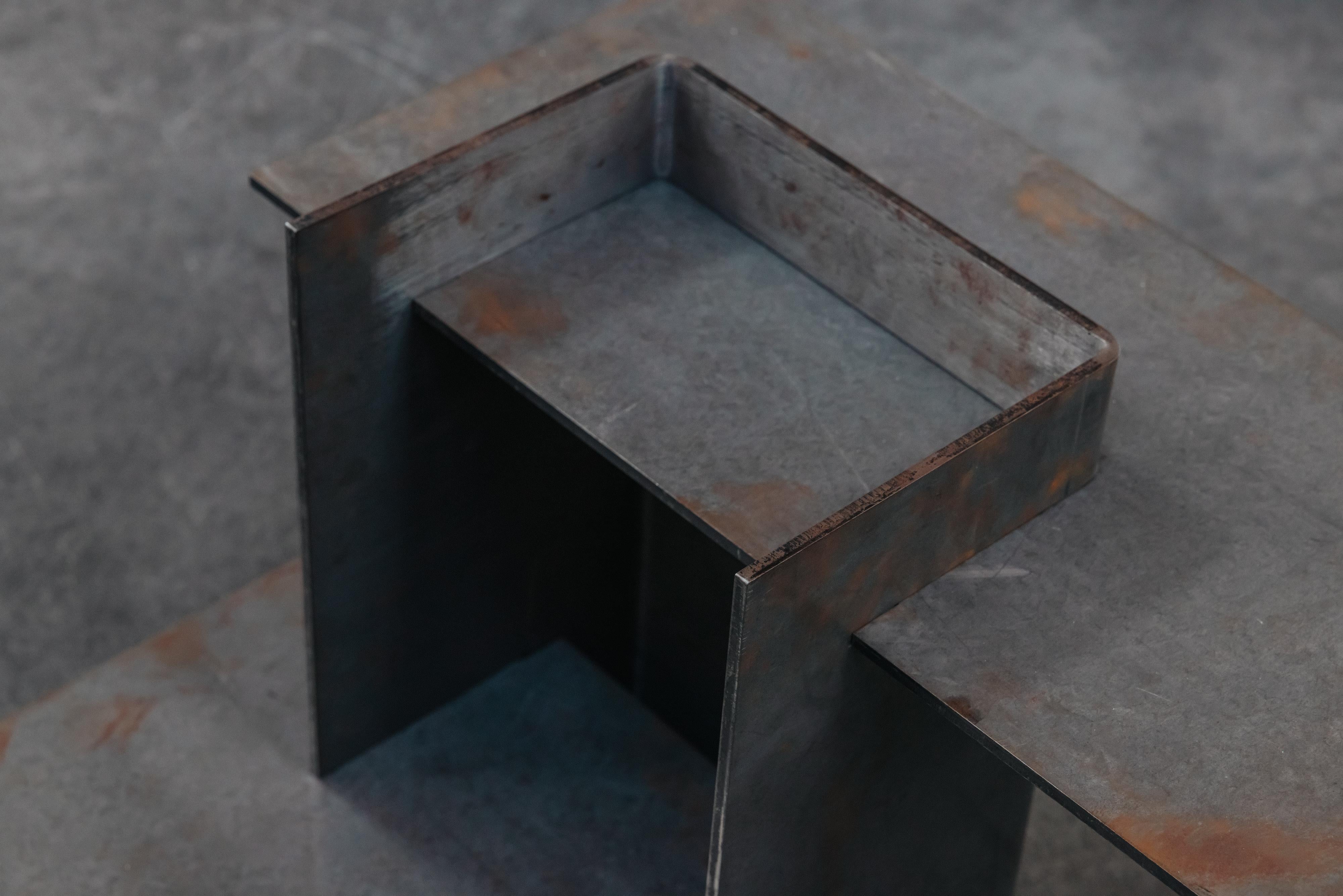 Late 20th Century Vintage Steel Side Table From France, Circa 1980 For Sale