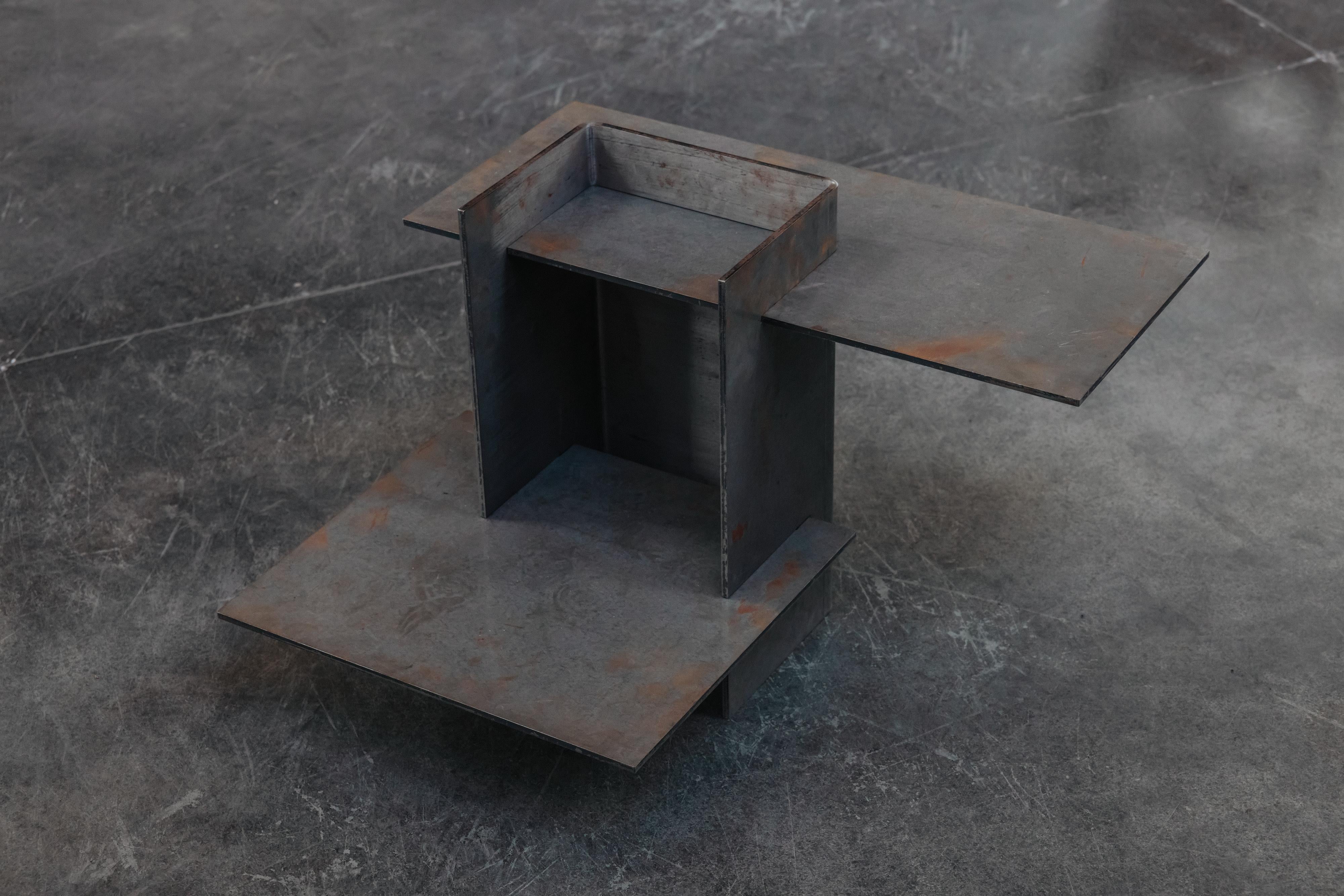 Vintage Steel Side Table From France, Circa 1980 For Sale 1
