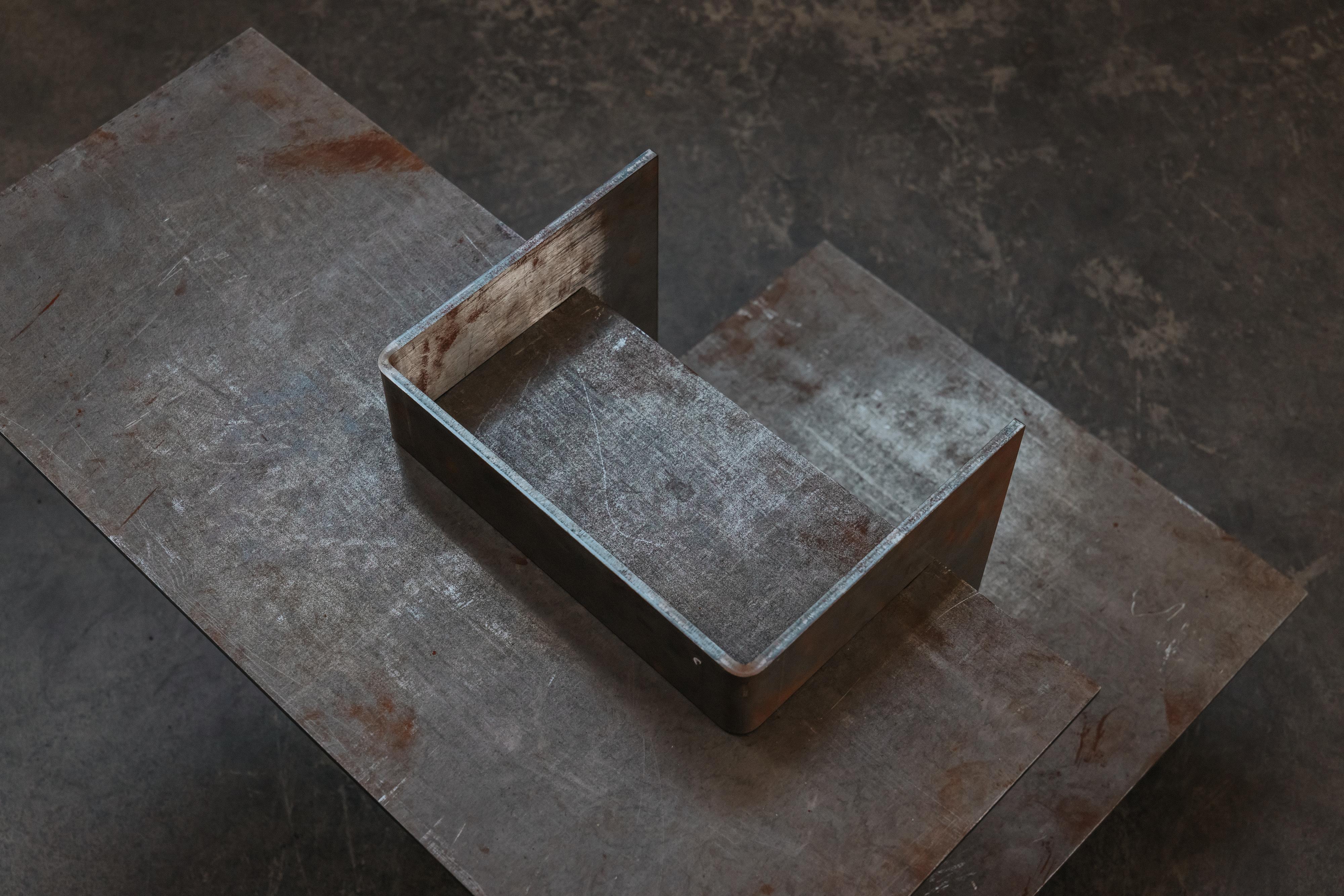 Vintage Steel Side Table From France, Circa 1980 For Sale 2