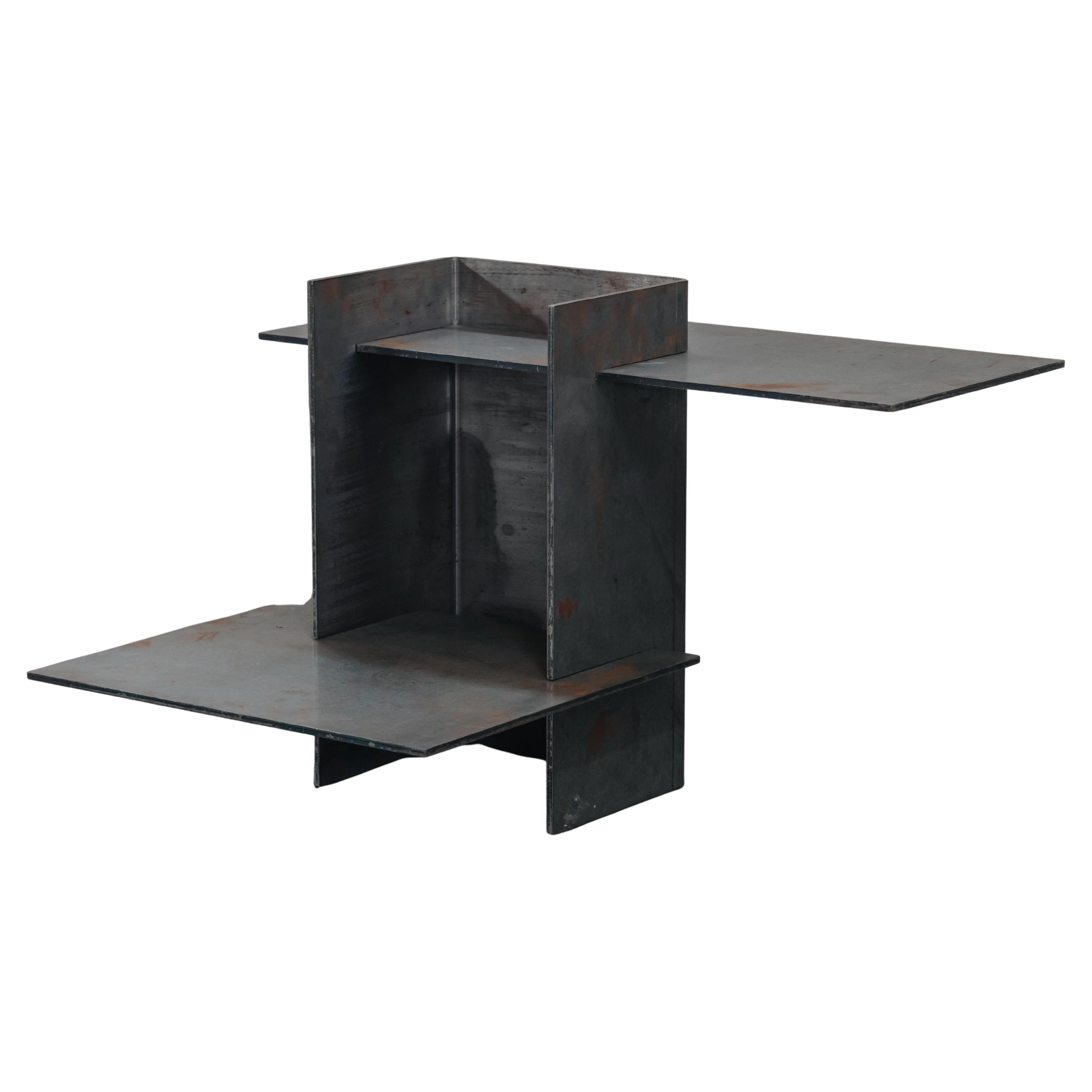 Vintage Steel Side Table From France, Circa 1980 For Sale