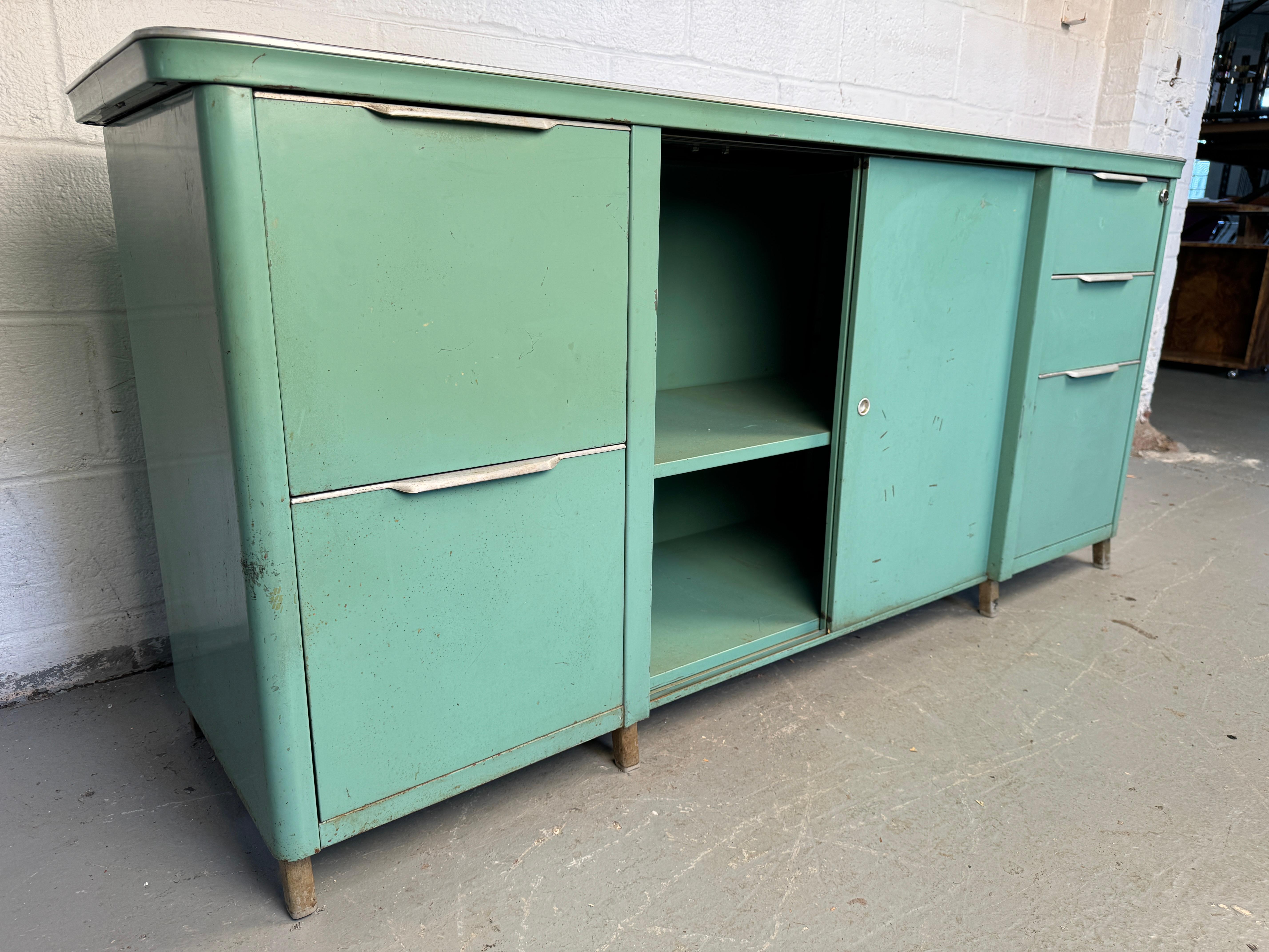 Vintage Steel Tanker Office Cabinet For Sale 8