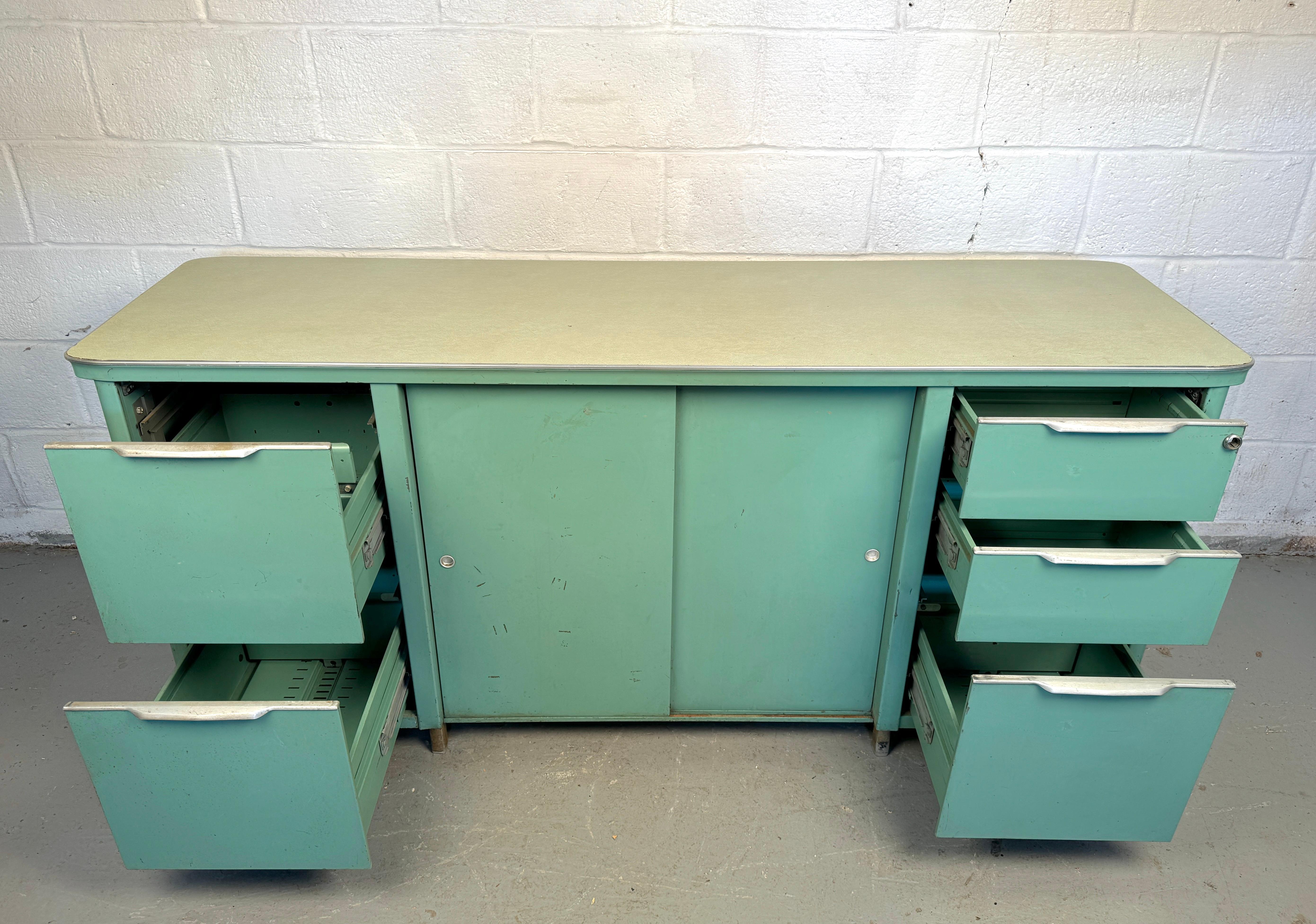 Metal Vintage Steel Tanker Office Cabinet For Sale