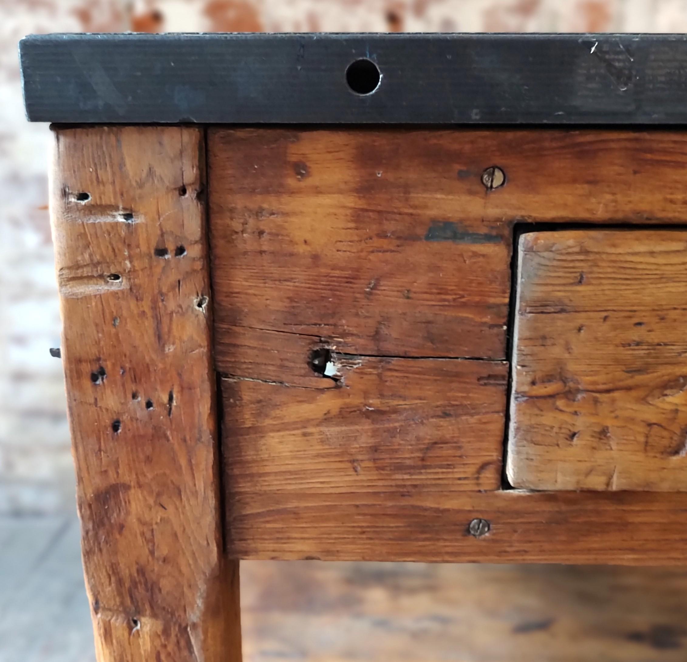 Vintage Steel Top Display Tisch / Küche Prep Station im Angebot 6