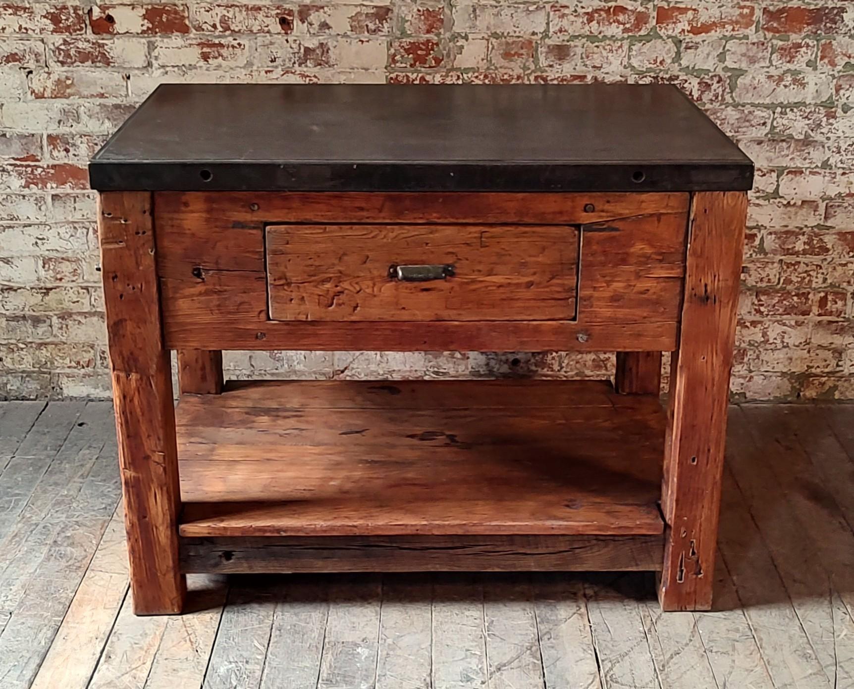 Vintage Steel Top Display Tisch / Küche Prep Station (Nordamerikanisch) im Angebot