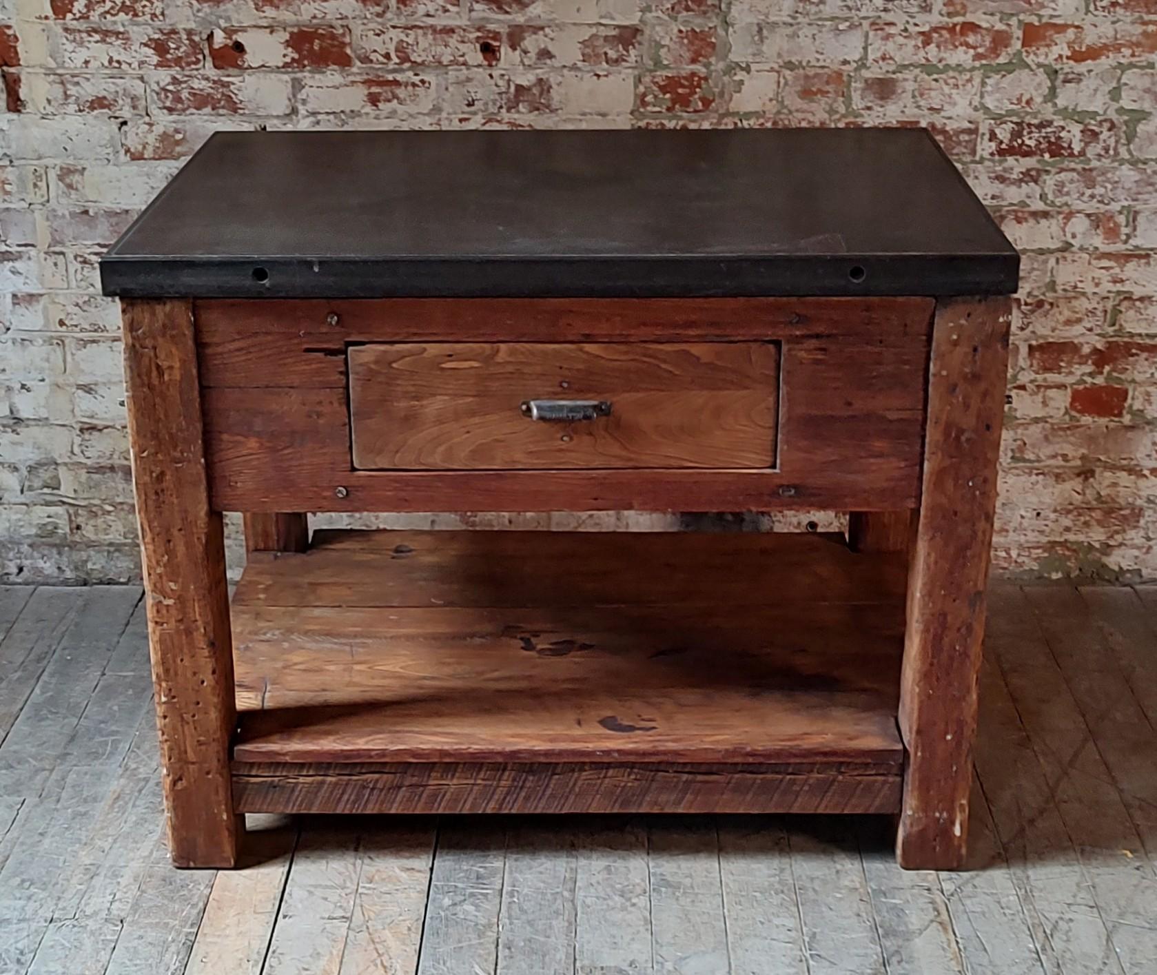 Vintage Steel Top Display Tisch / Küche Prep Station (Stahl) im Angebot