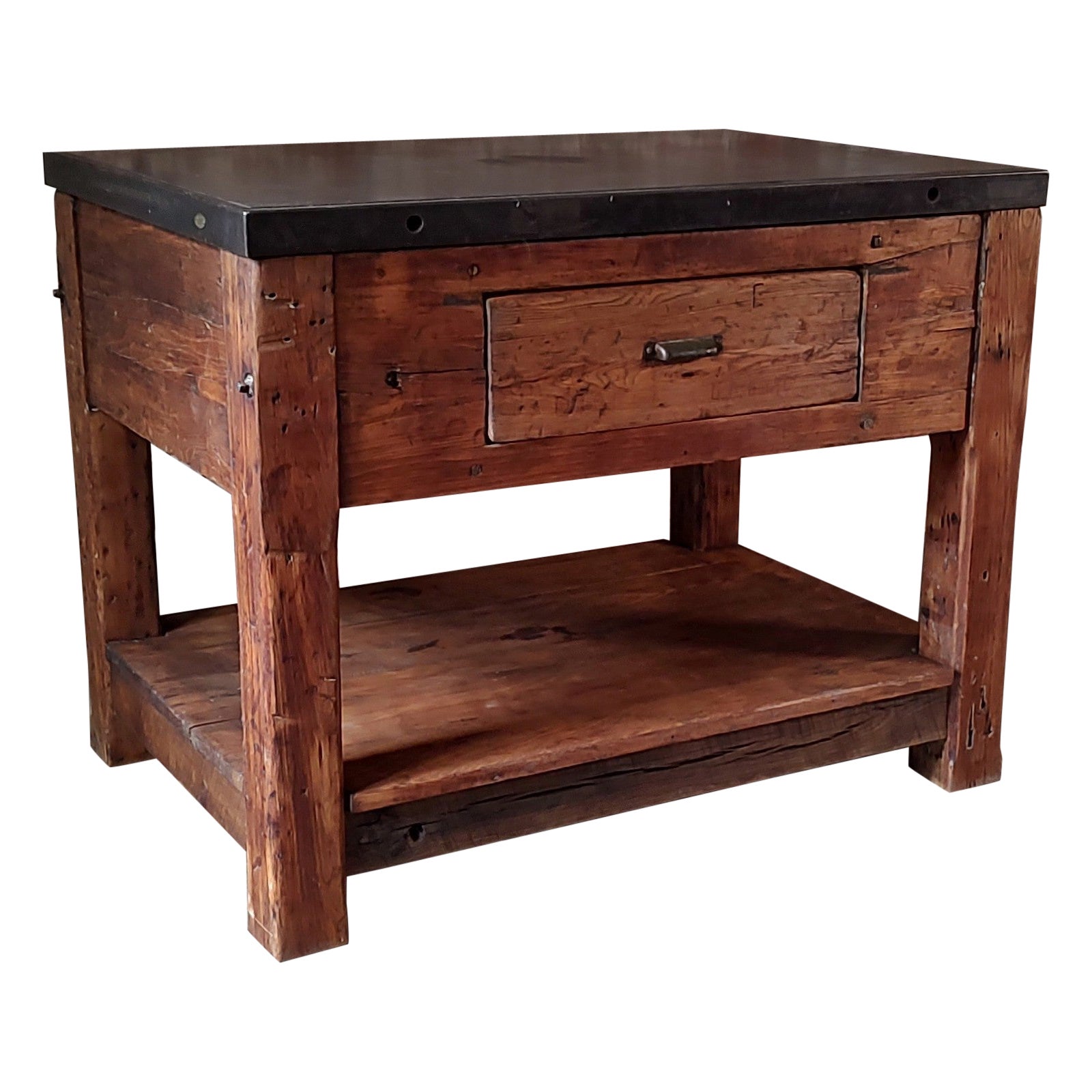 Vintage Steel Top Display Tisch / Küche Prep Station