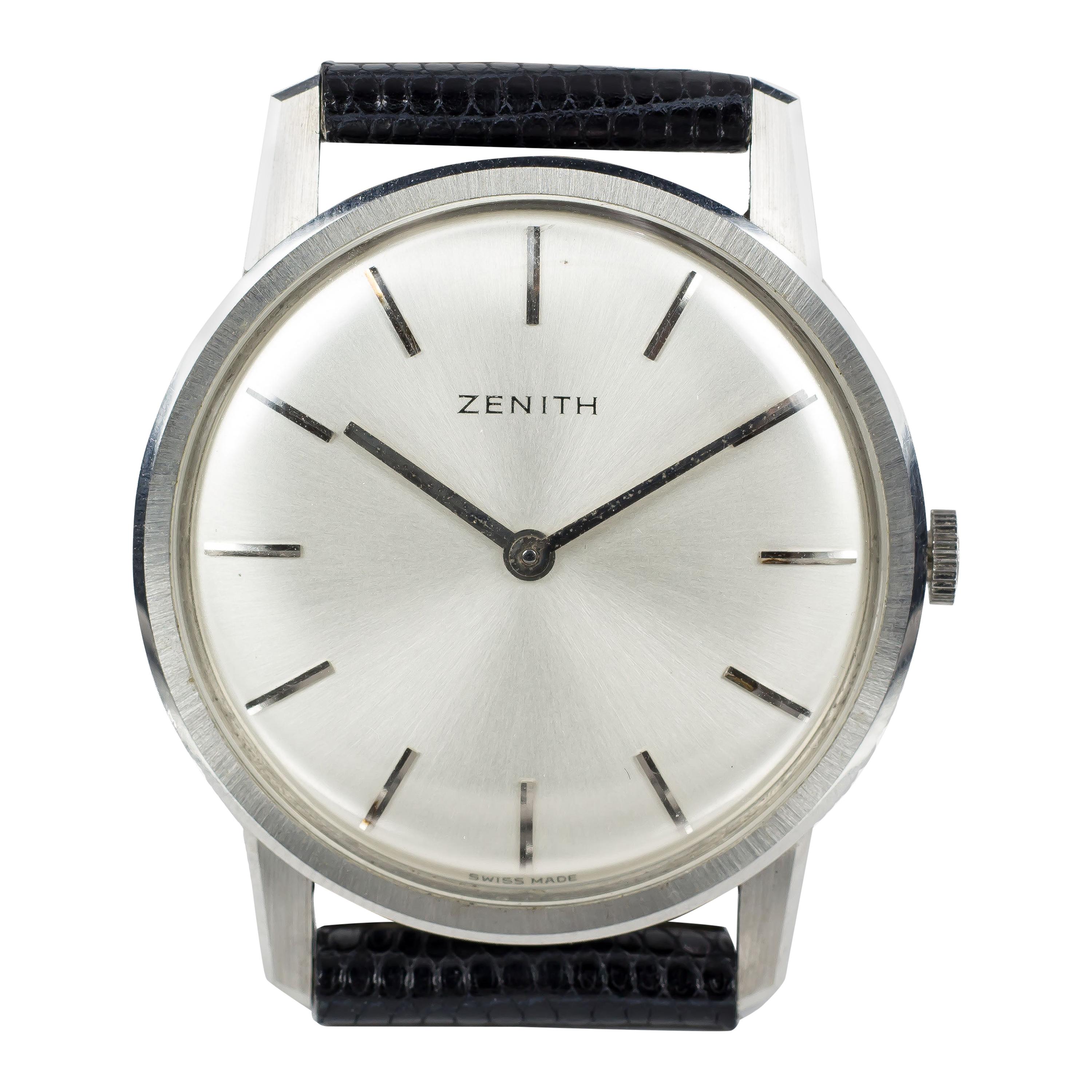 Vintage Steel Zenith Wristwatch, 1960s For Sale