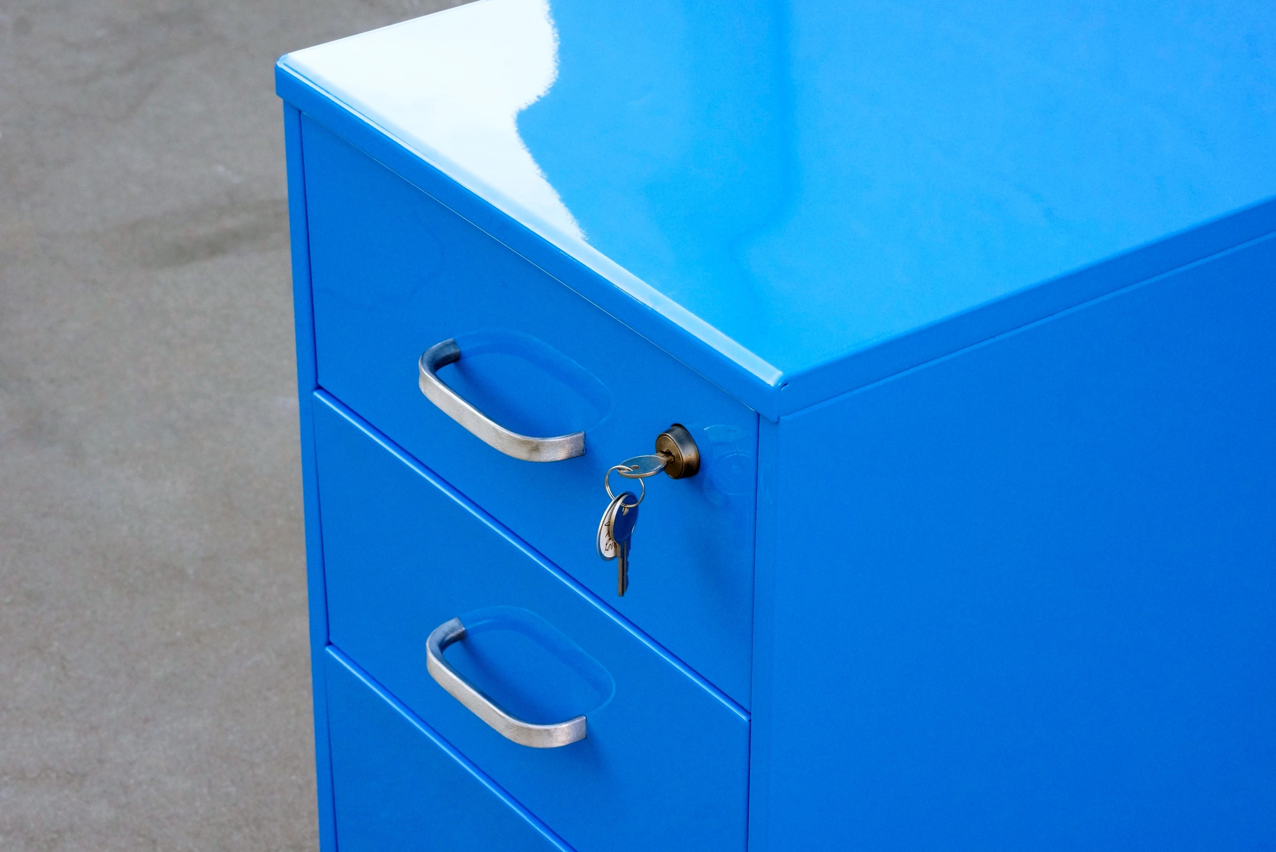 Vintage 1970s Steelcase file cabinet powder coated in gloss 