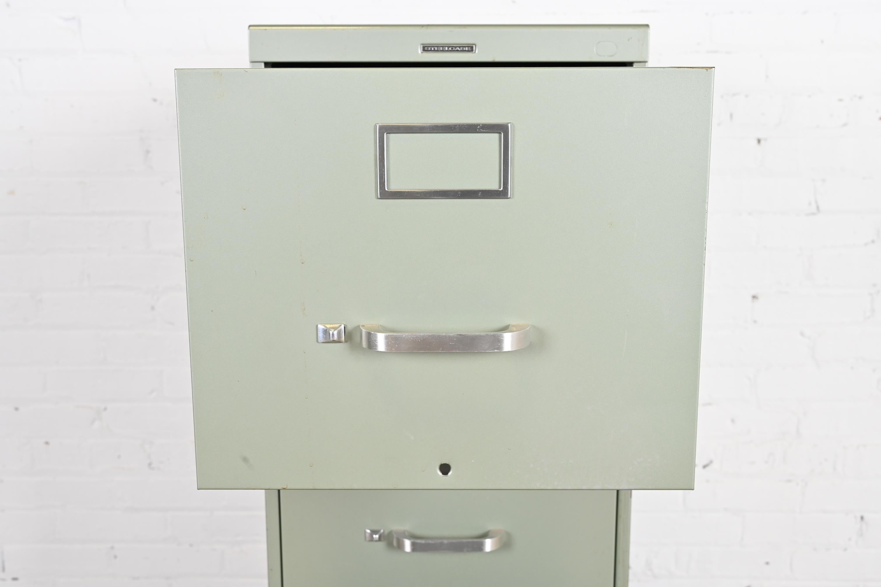Vintage Steelcase Industrial Metal File Cabinet, circa 1950s 8