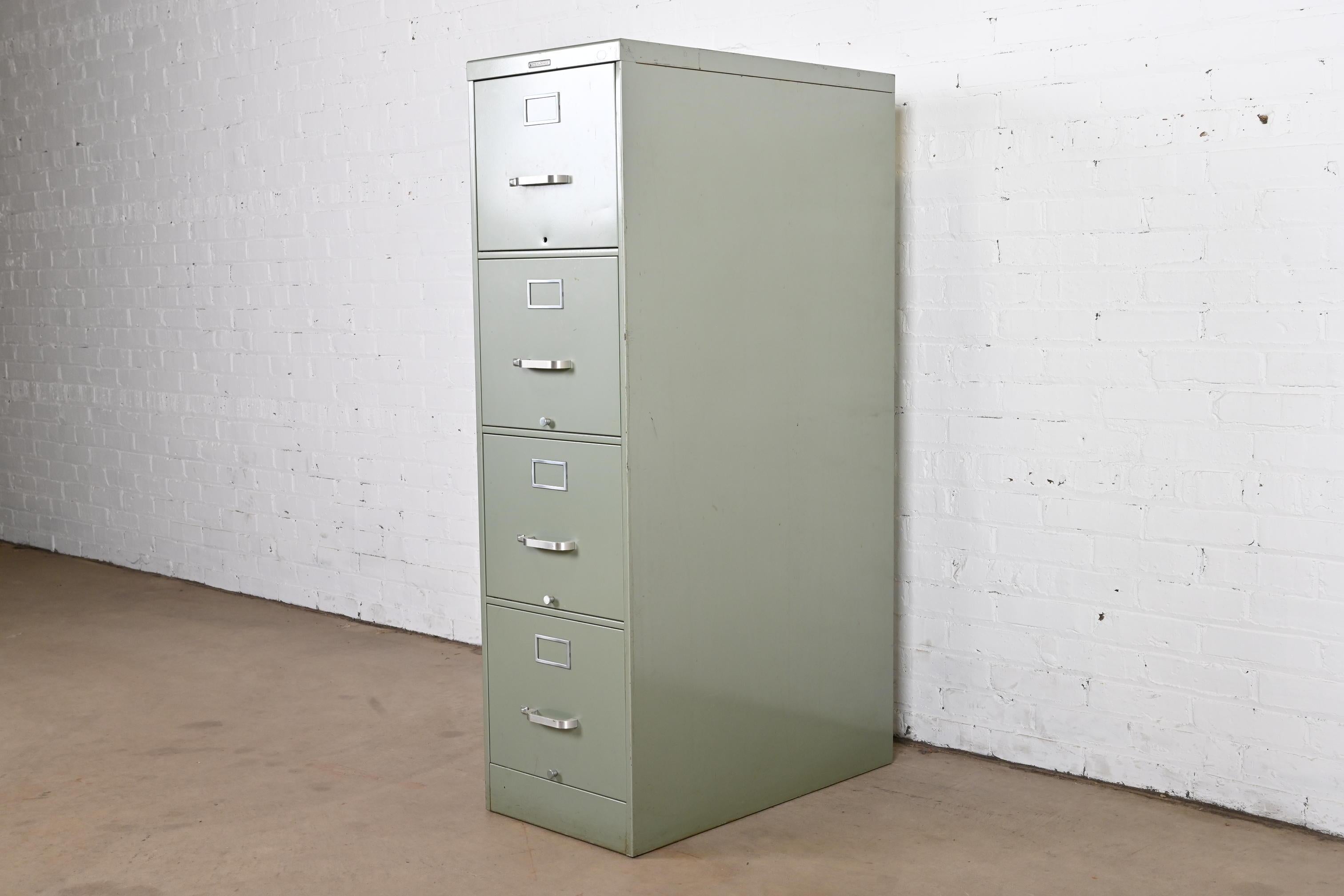 Mid-20th Century Vintage Steelcase Industrial Metal File Cabinet, circa 1950s