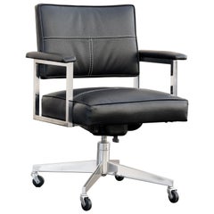 Vintage Steelcase Office Chair, Refinished in Black