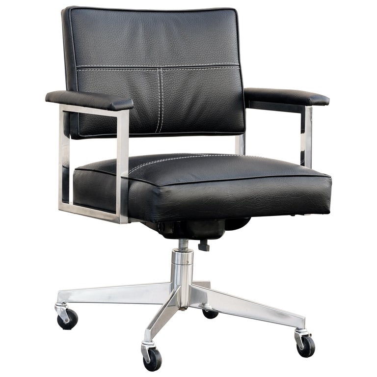 Vintage Steelcase Office Chair Refinished In Black
