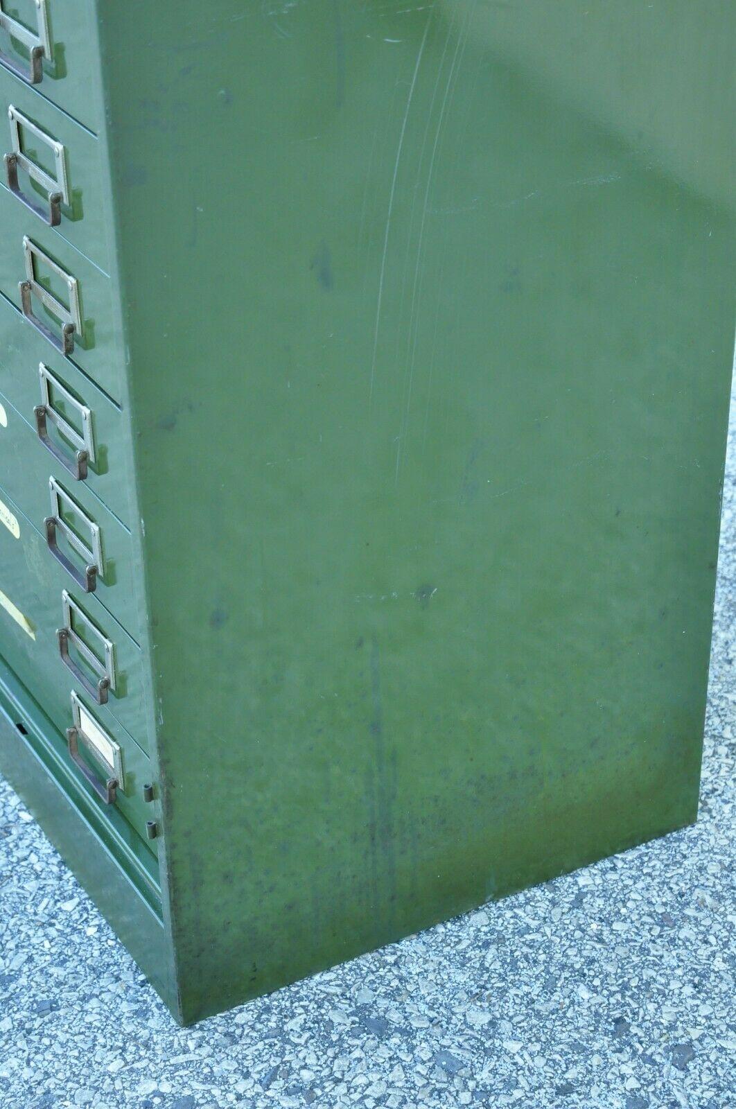 Vintage Steelmaster Green Steel Metal 10 Drawer Tool Parts Cabinet File Cabinet 1