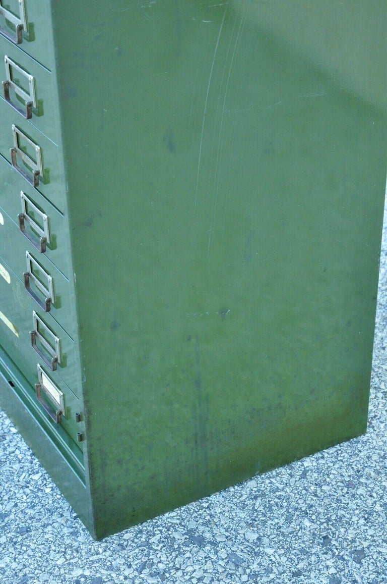 Vintage Steelmaster Green Steel Metal 10 Drawer Tool Parts File