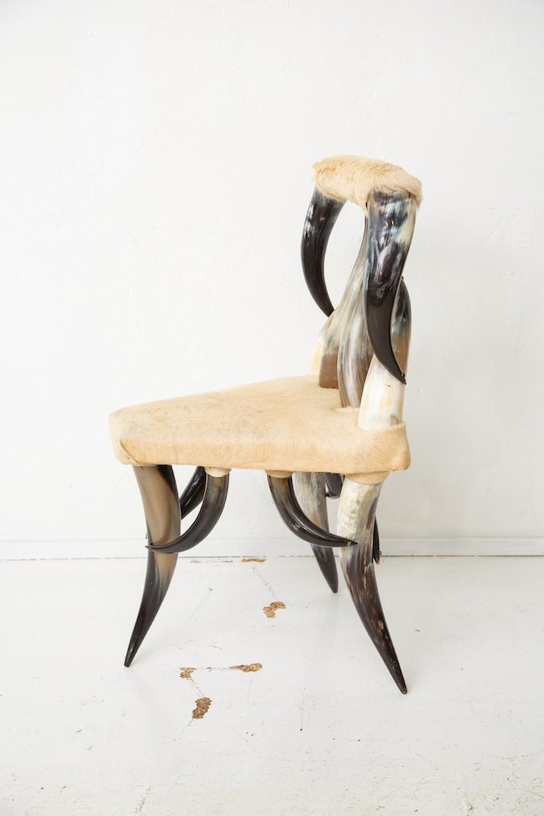 Vintage Steer Horn Accent Chair at 1stDibs