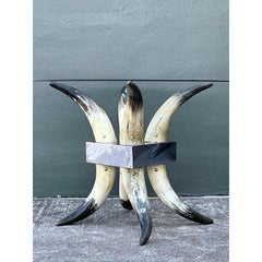 Vintage Steer Horn Table Pedestal