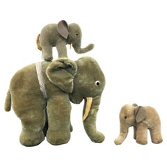 Used Steiff Elephant Family, Germany