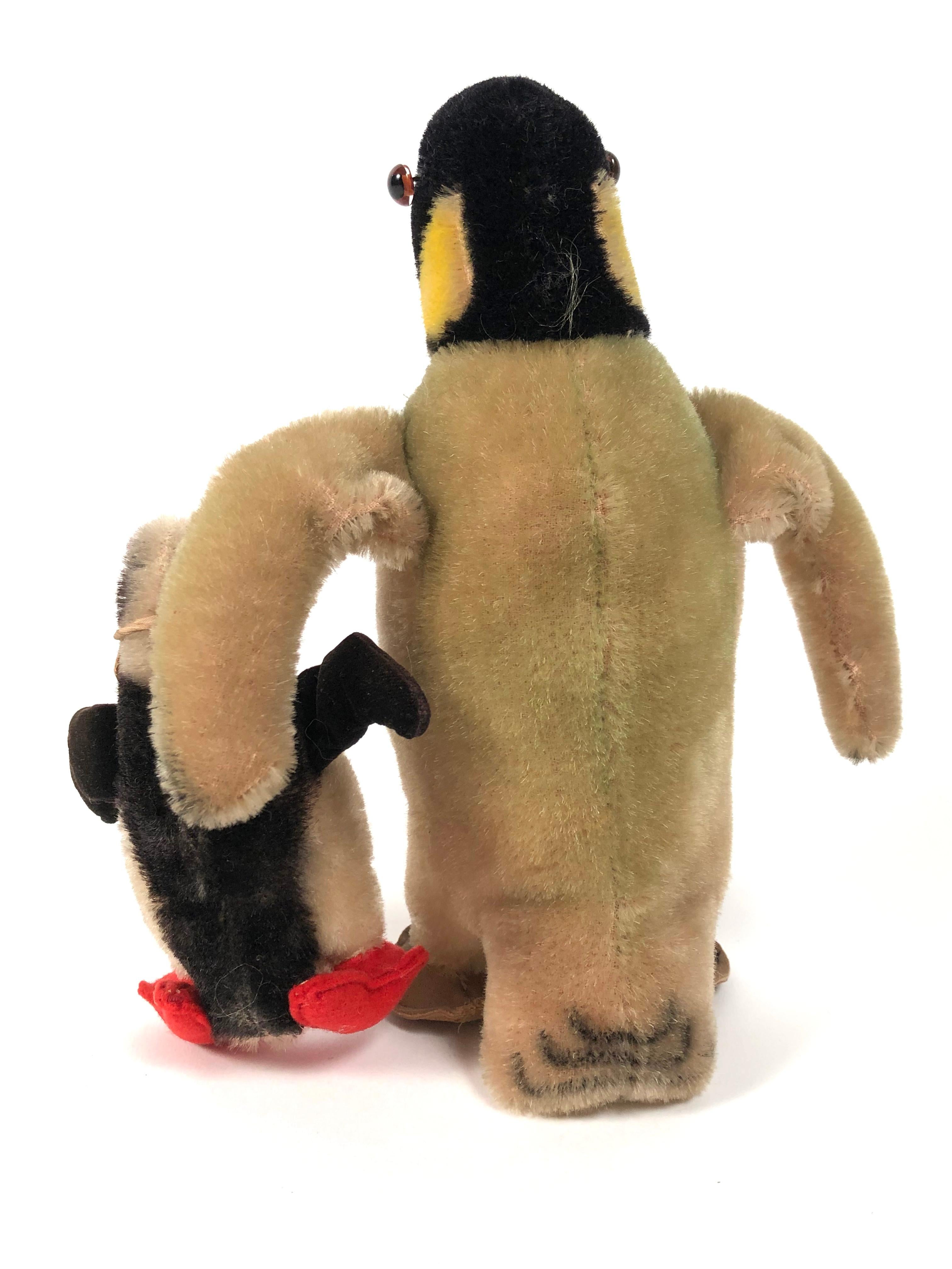 German Vintage Steiff Penguin and Chick