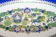 Vintage Steinbock Enameled Oval Dish, Hand-Painted, Austria, 1960s