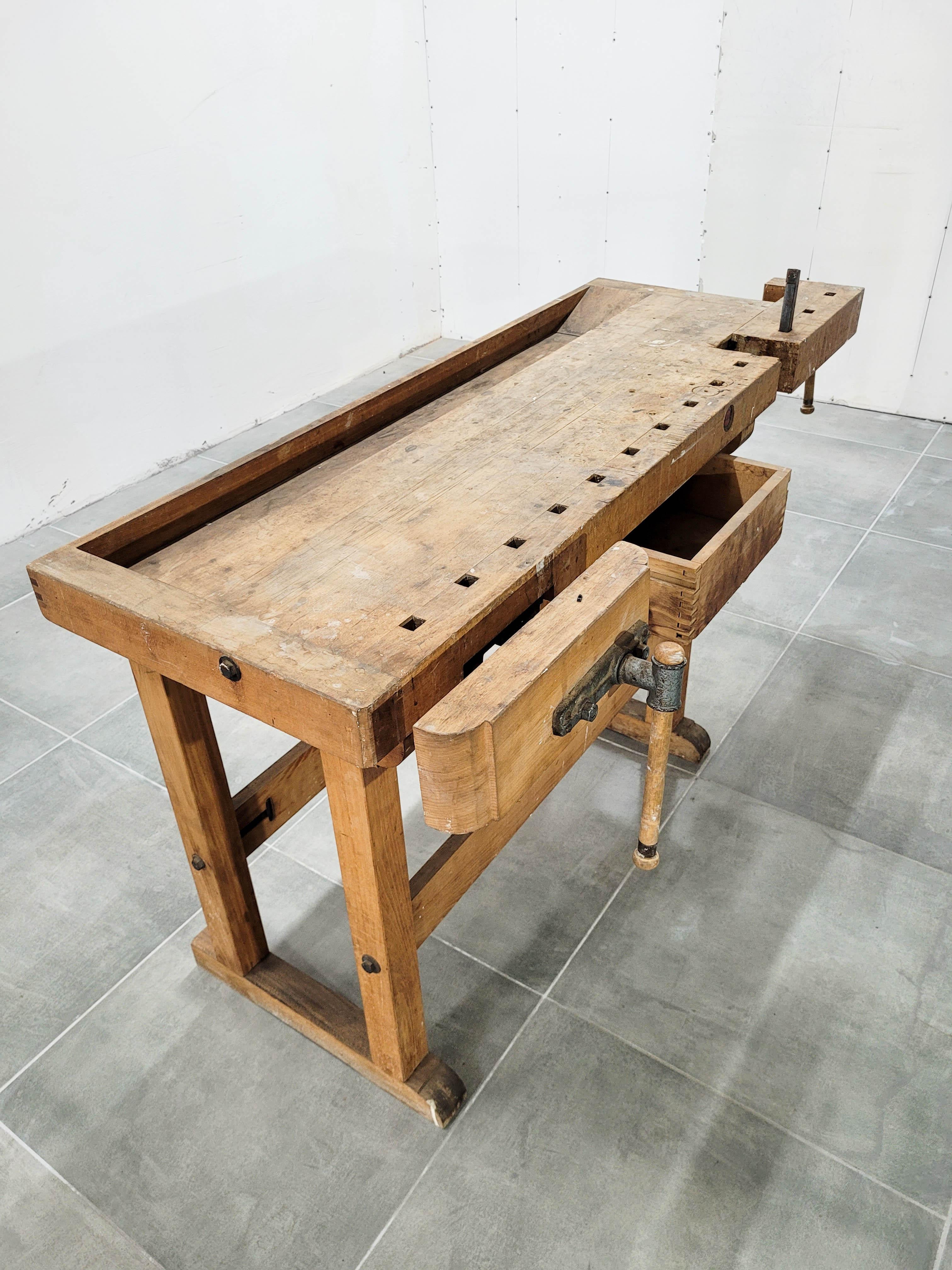 Vintage Steiner Carpenters Workbench, Germany, 1950s In Good Condition In Radomsko, Województwo łódzkie
