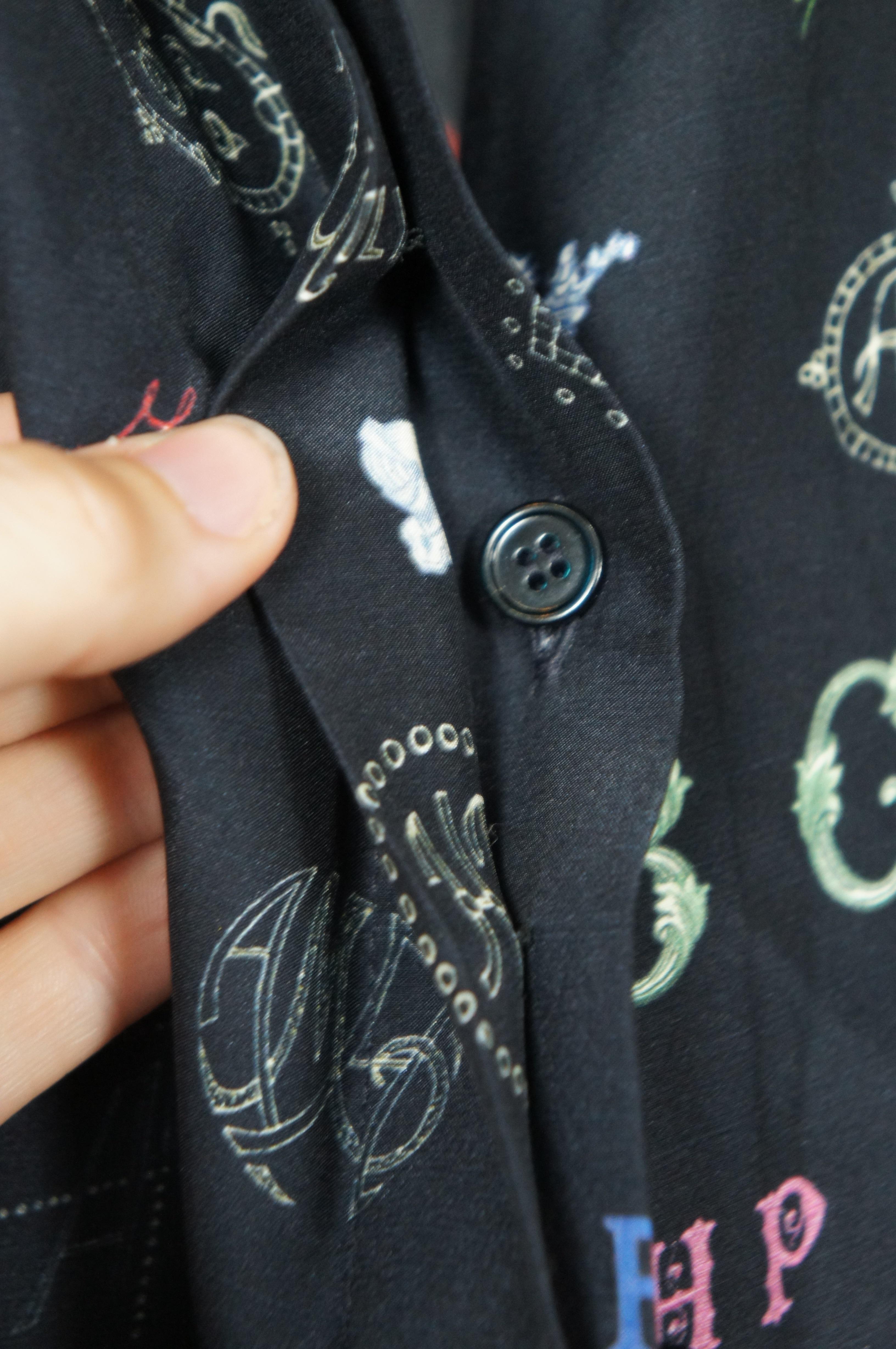 Vintage Stella McCartney 100% Silk Womens Button Up Dress Shirt Blouse S 36 For Sale 6