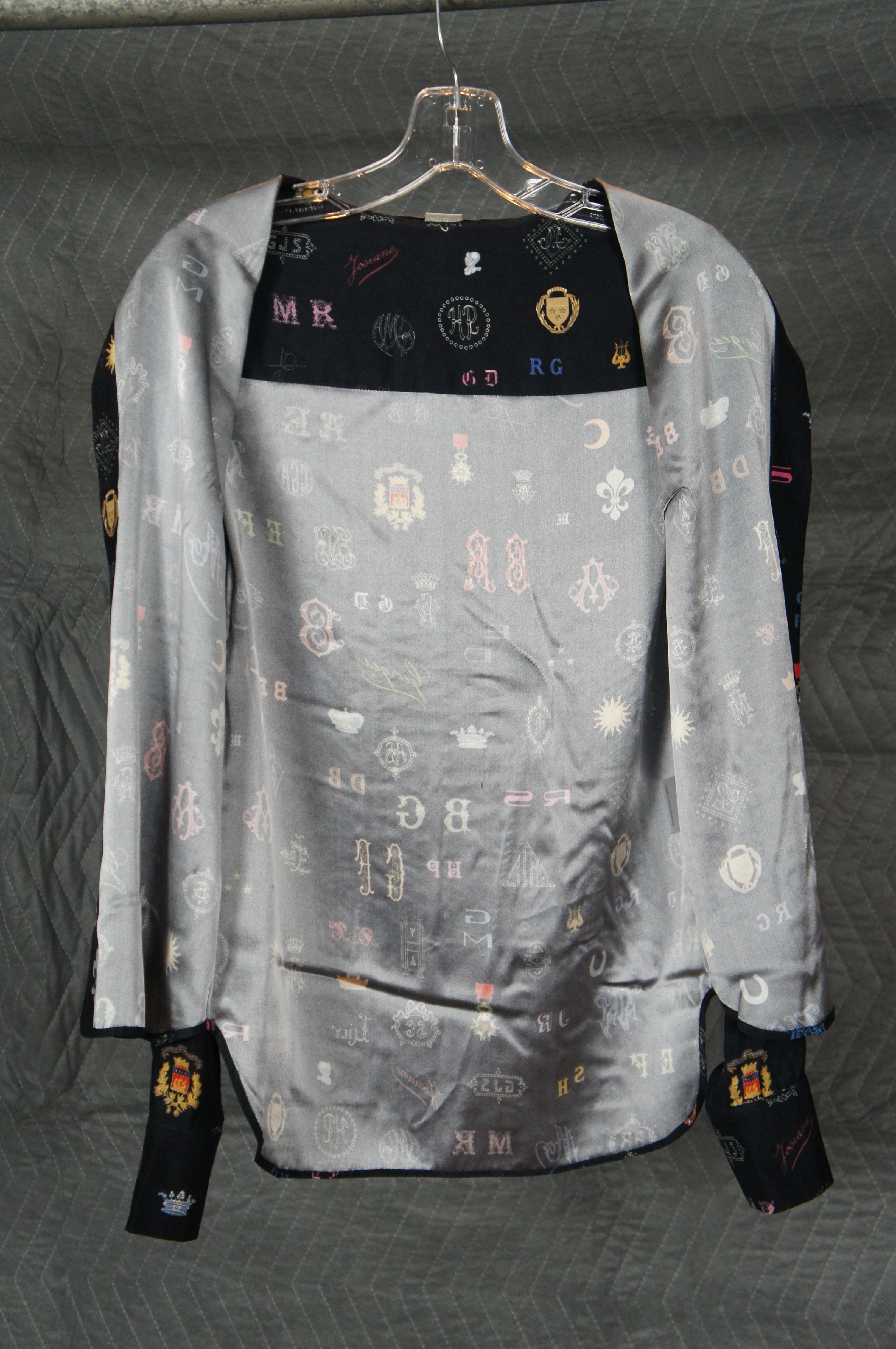 Vintage Stella McCartney 100% Silk Womens Button Up Dress Shirt Blouse S 36 For Sale 2