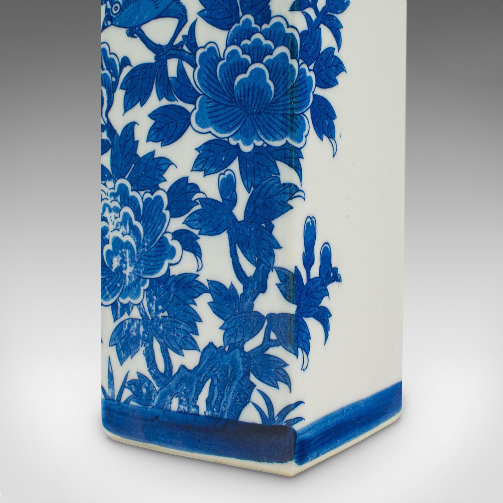 Vintage Stem Vase, Chinese, Flower Sleeve, Blue & White Decor, Late 20th Century For Sale 6