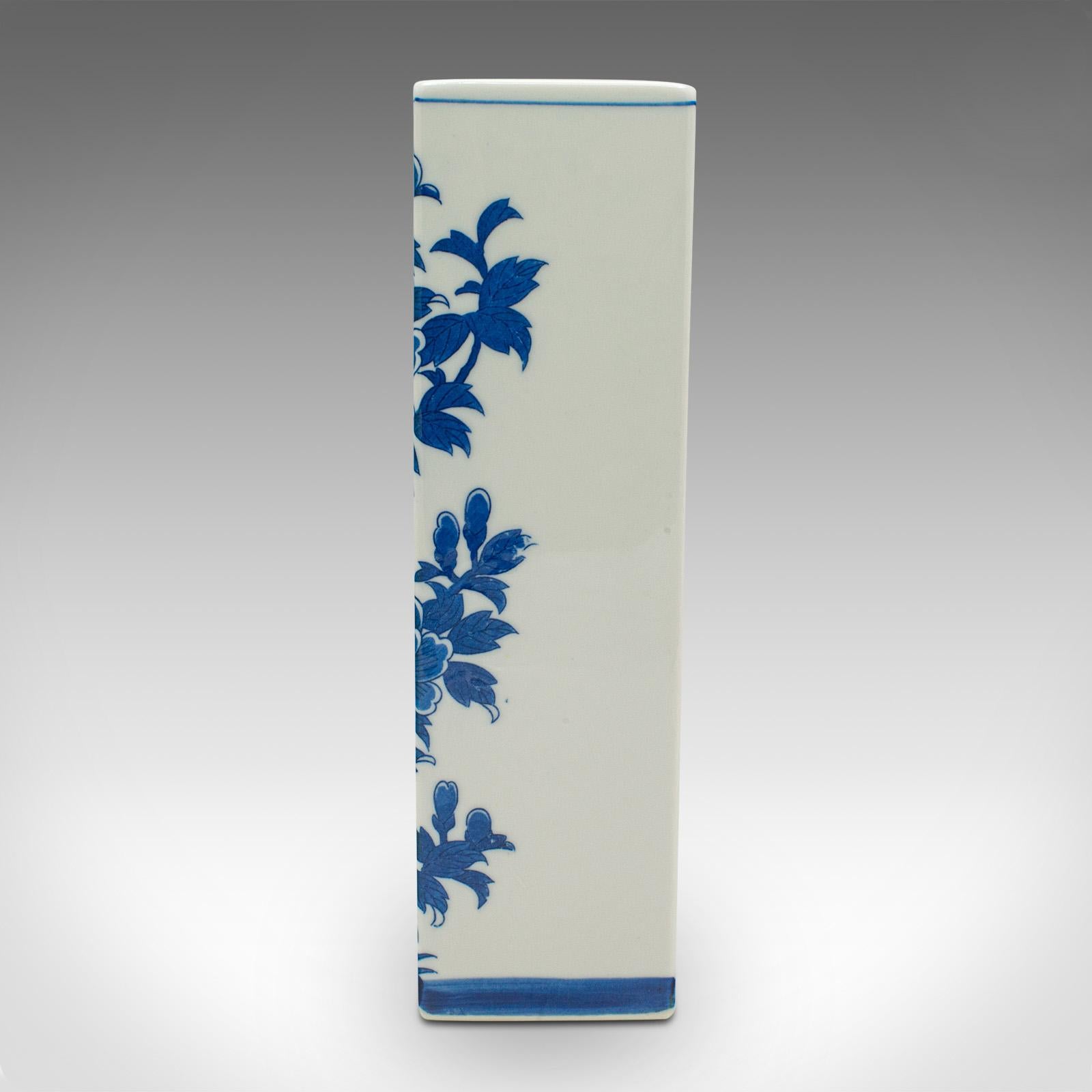 Vintage Stem Vase, Chinese, Flower Sleeve, Blue & White Decor, Late 20th Century For Sale 2