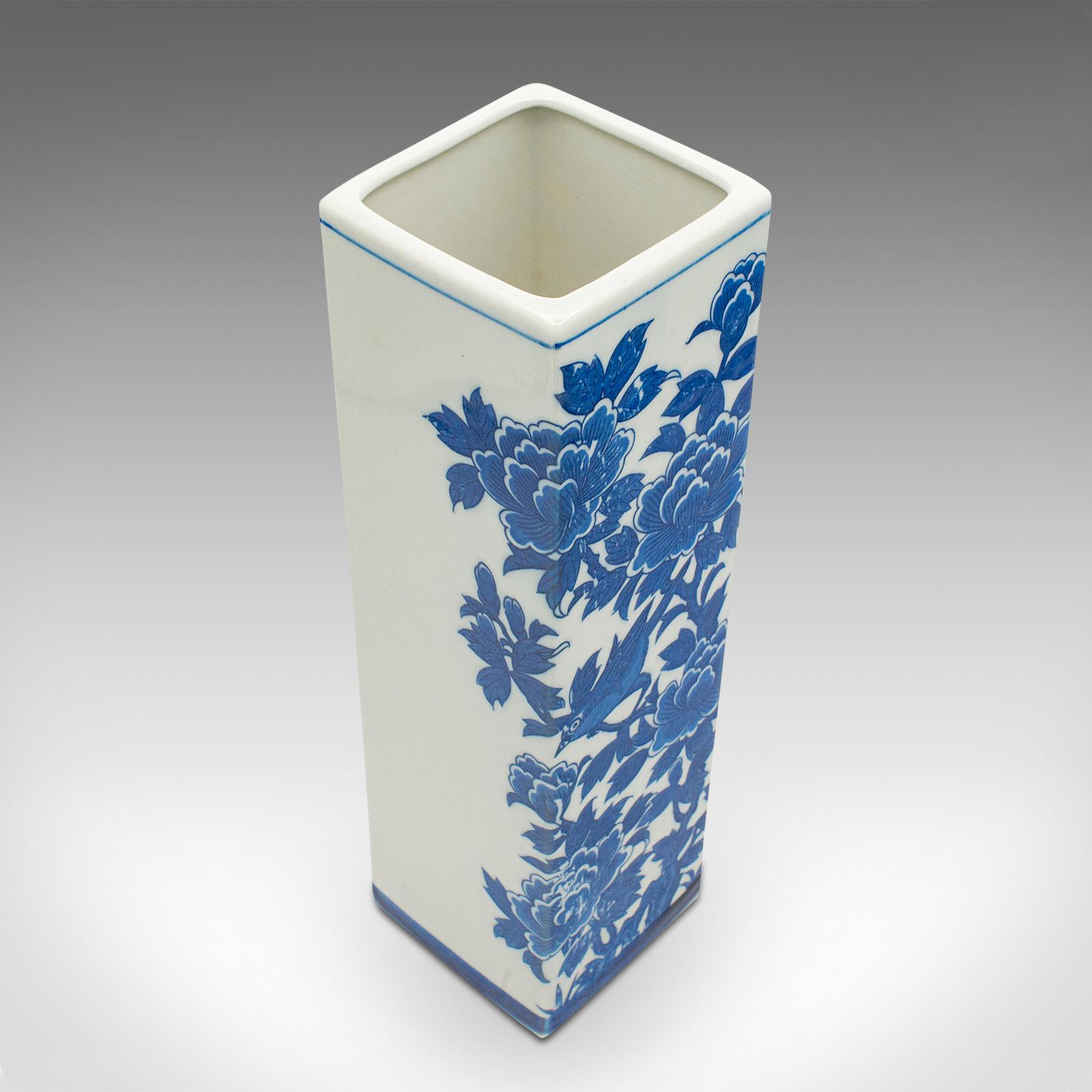 Vintage Stem Vase, Chinese, Flower Sleeve, Blue & White Decor, Late 20th Century For Sale 3
