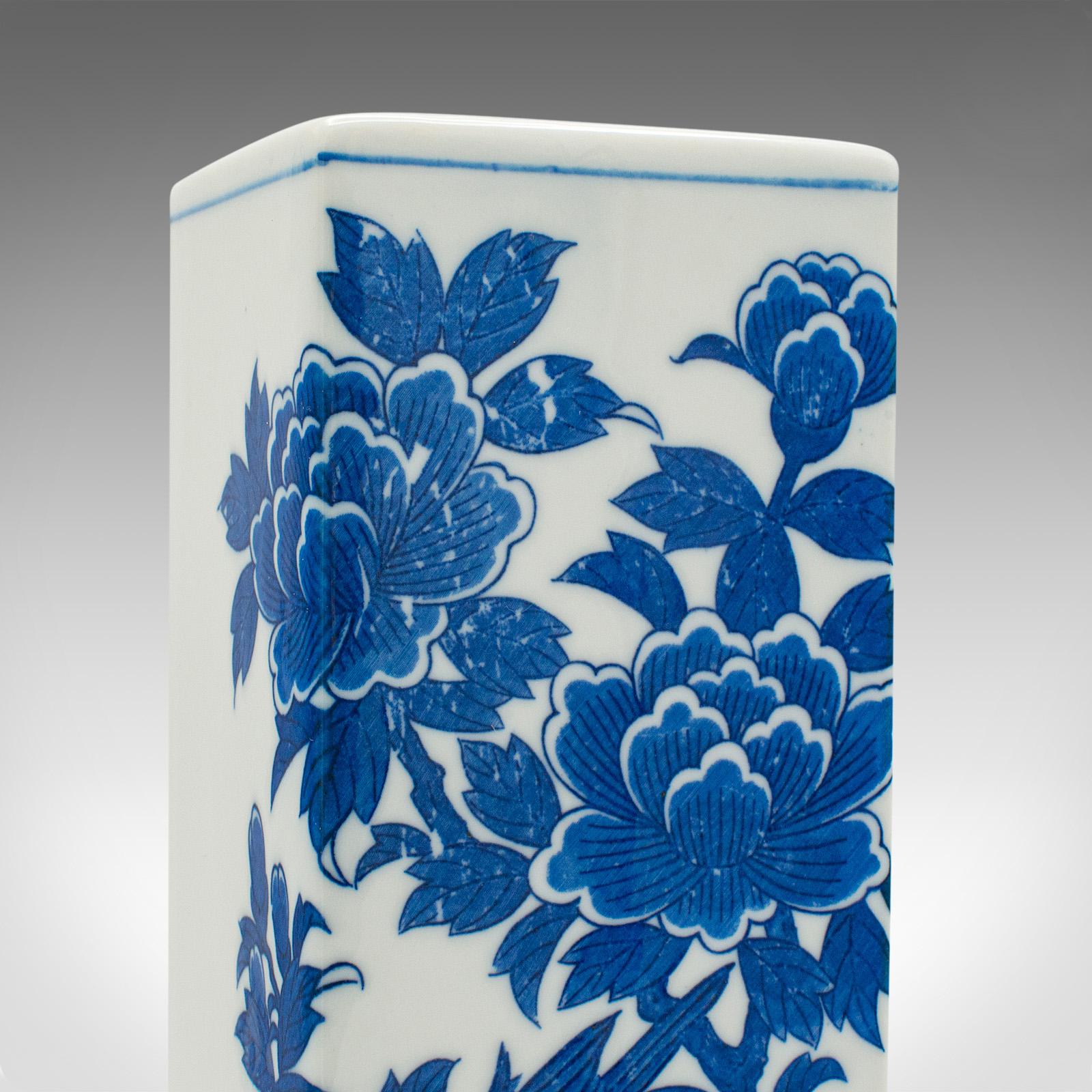 Vintage Stem Vase, Chinese, Flower Sleeve, Blue & White Decor, Late 20th Century For Sale 4