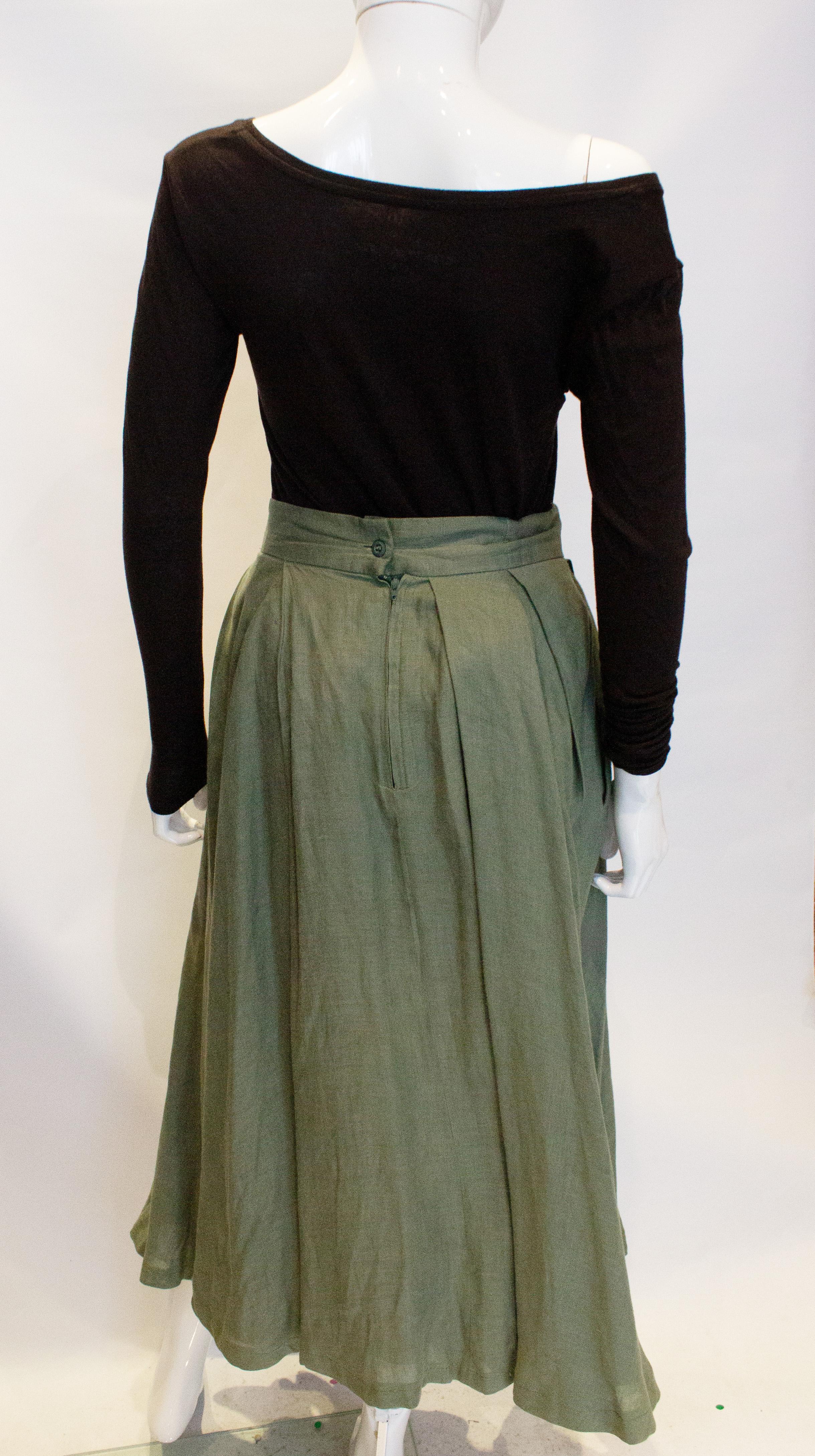 Vintage Stephanie Cooper Linen Skirt In Good Condition For Sale In London, GB
