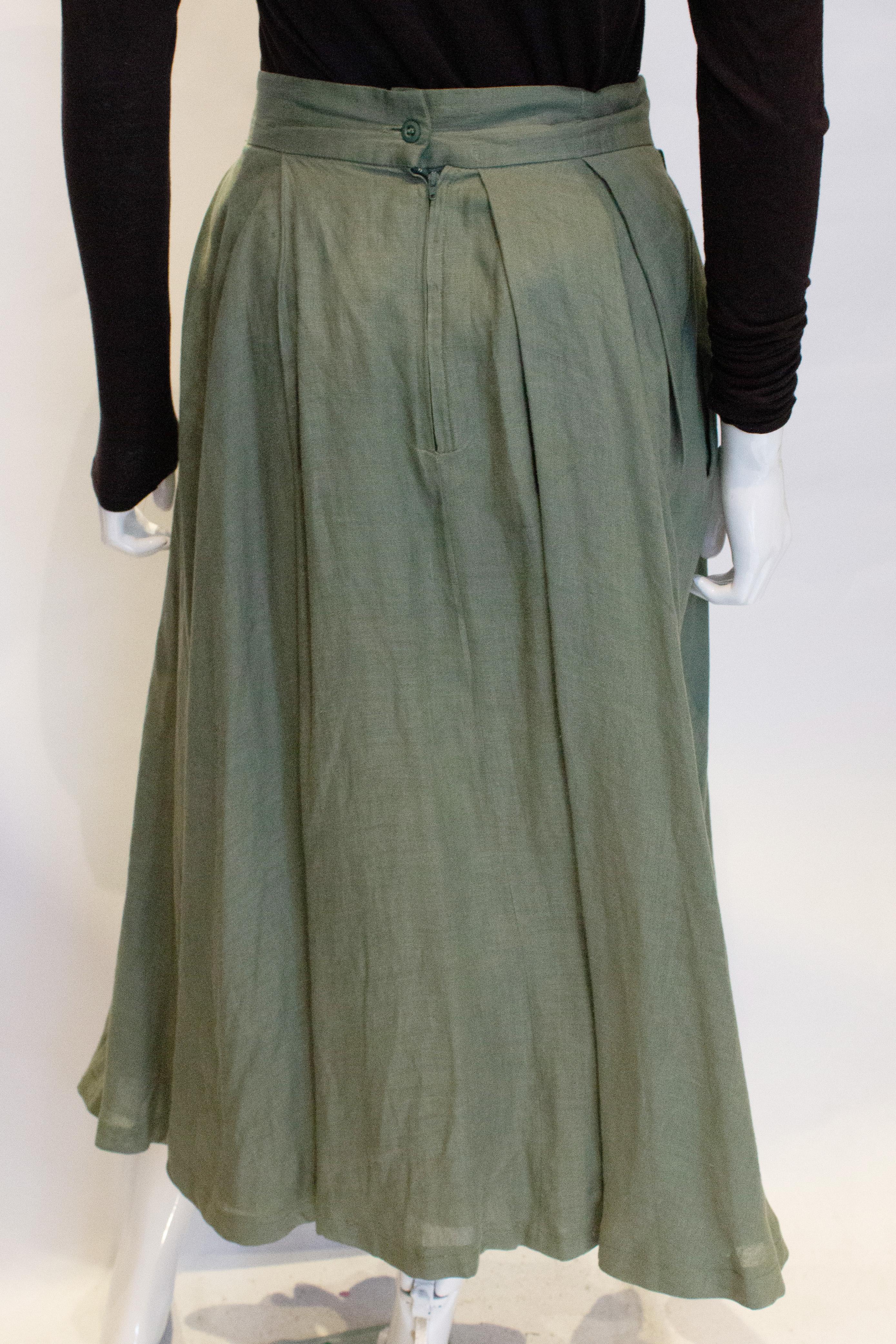 Vintage Stephanie Cooper Linen Skirt For Sale 1