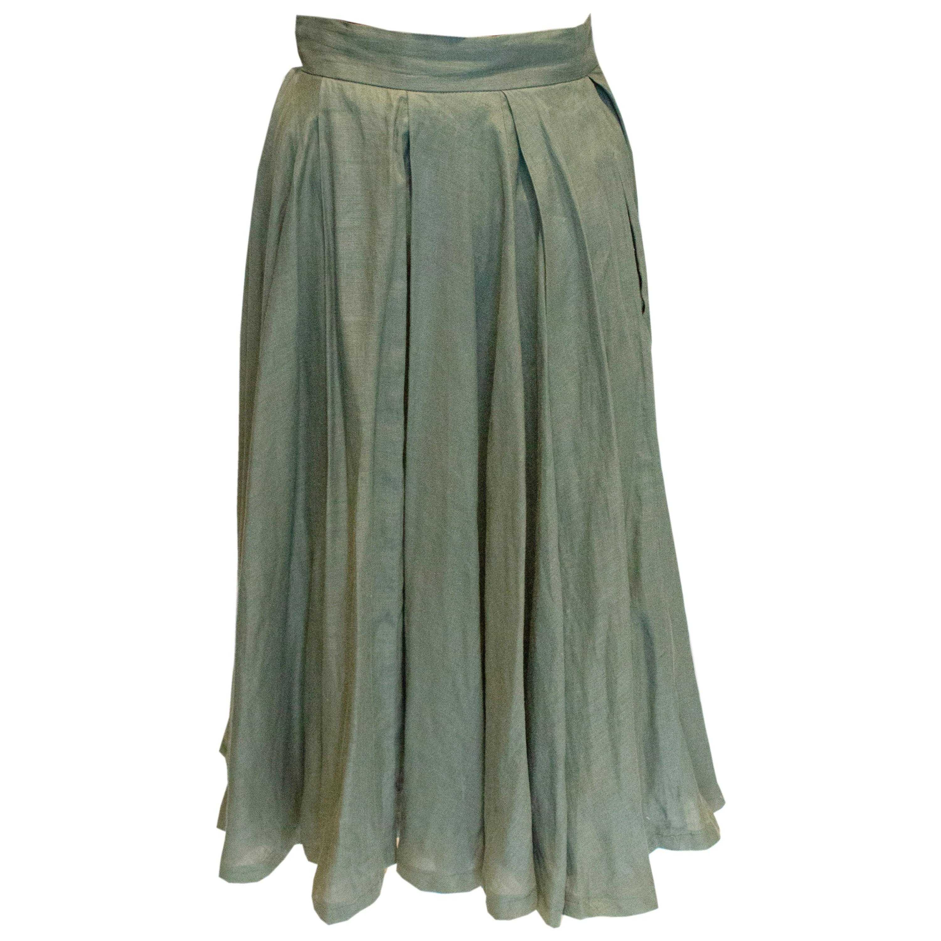 Vintage Stephanie Cooper Linen Skirt For Sale