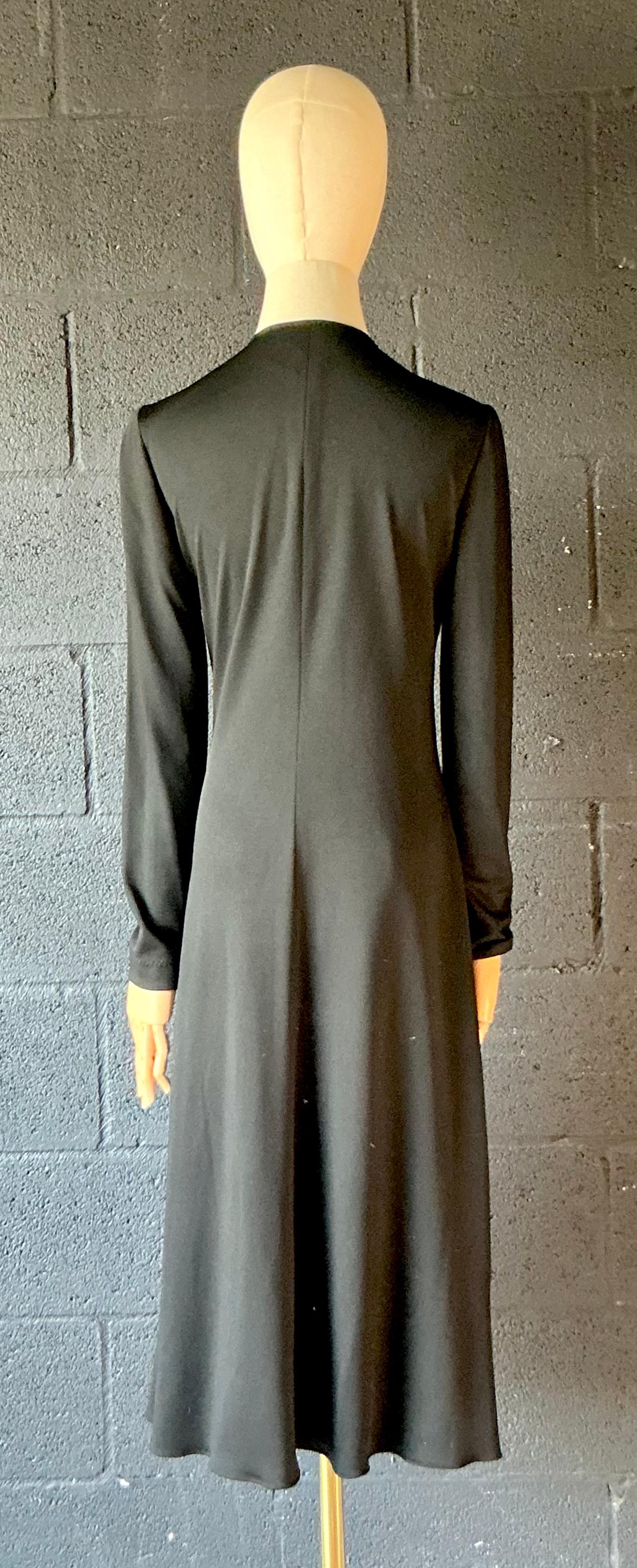 Vintage Stephen Burrows Schwarzes langärmeliges Maxikleid im Angebot 4