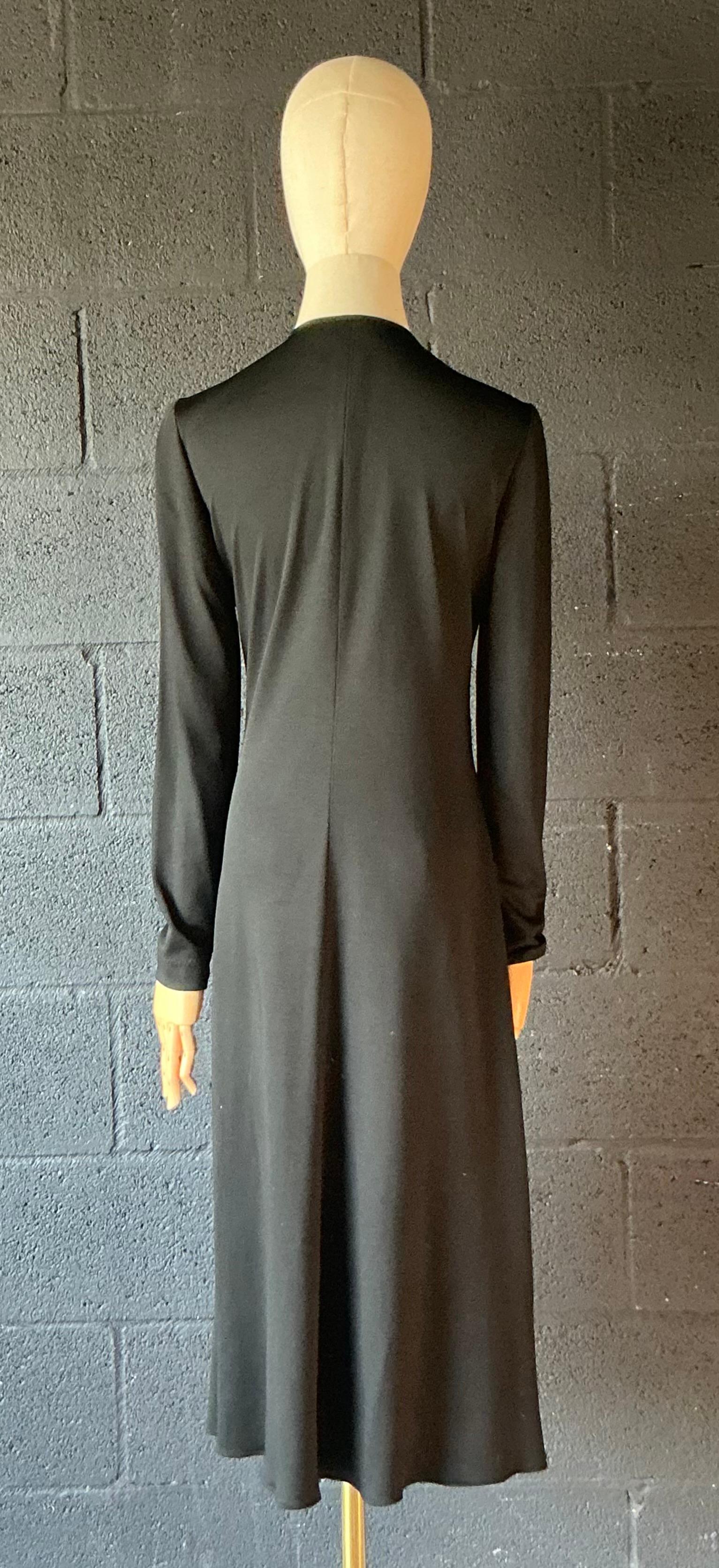 Vintage Stephen Burrows Schwarzes langärmeliges Maxikleid im Angebot 5