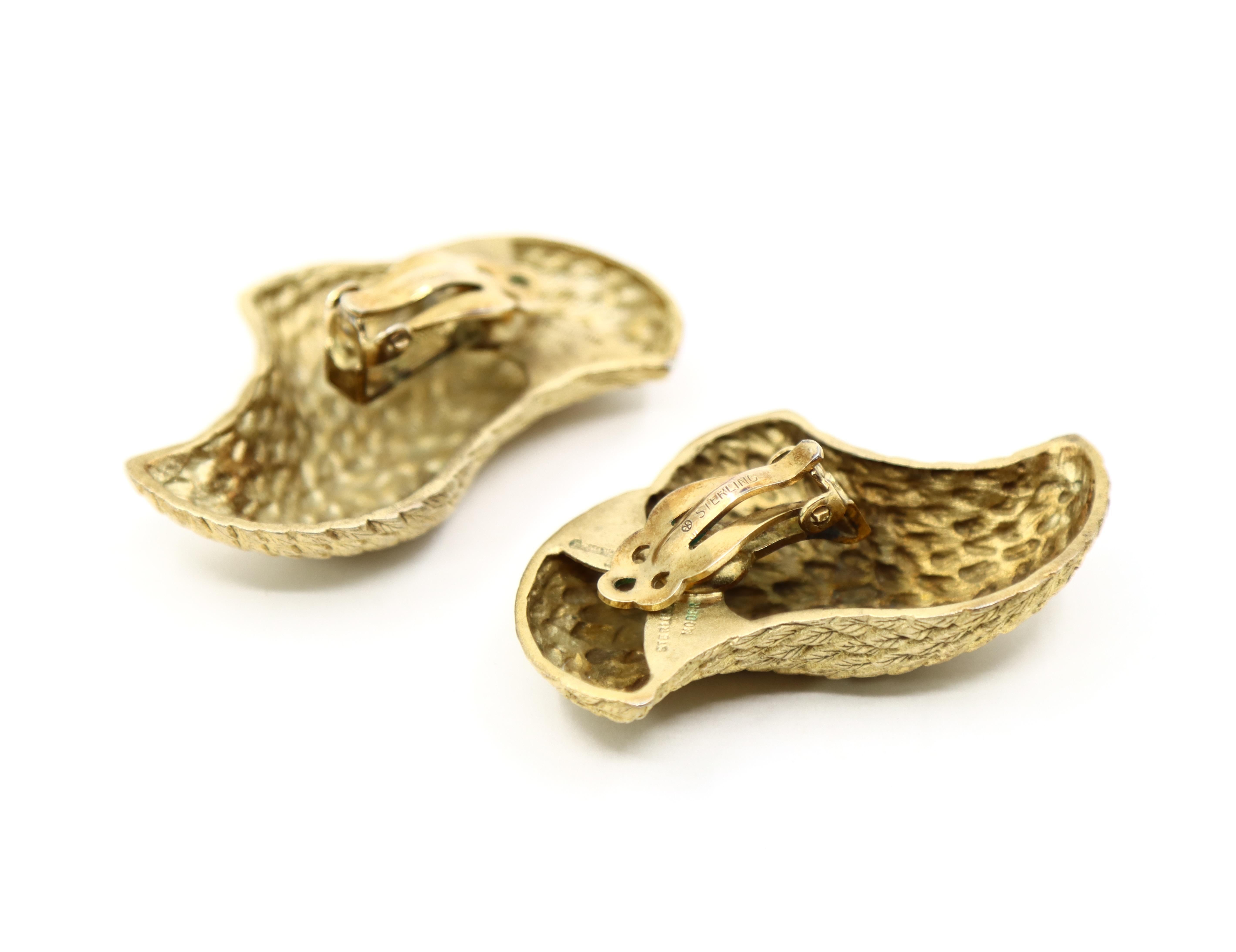 Orecchini d'epoca Stephen Dureck in argento sterling e tonalità dell'oro in vendita 7
