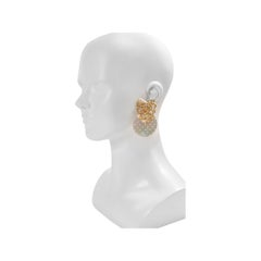 Orecchini pendenti vintage Stephen Dweck in oro e madreperla