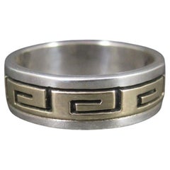 Anillo Vintage de Llave Griega de 14 quilates de ley talla 8 Navajo Scott Skeets