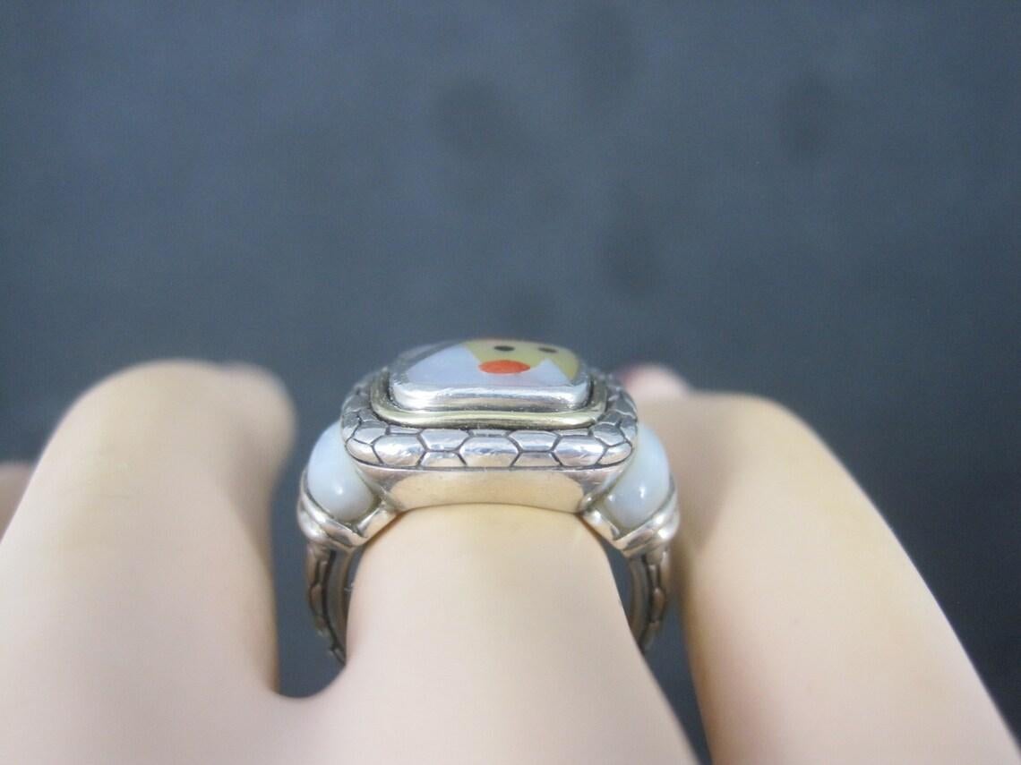 Vintage Sterling 18k Picasso Inlay Ring Grossbardt For Sale 4